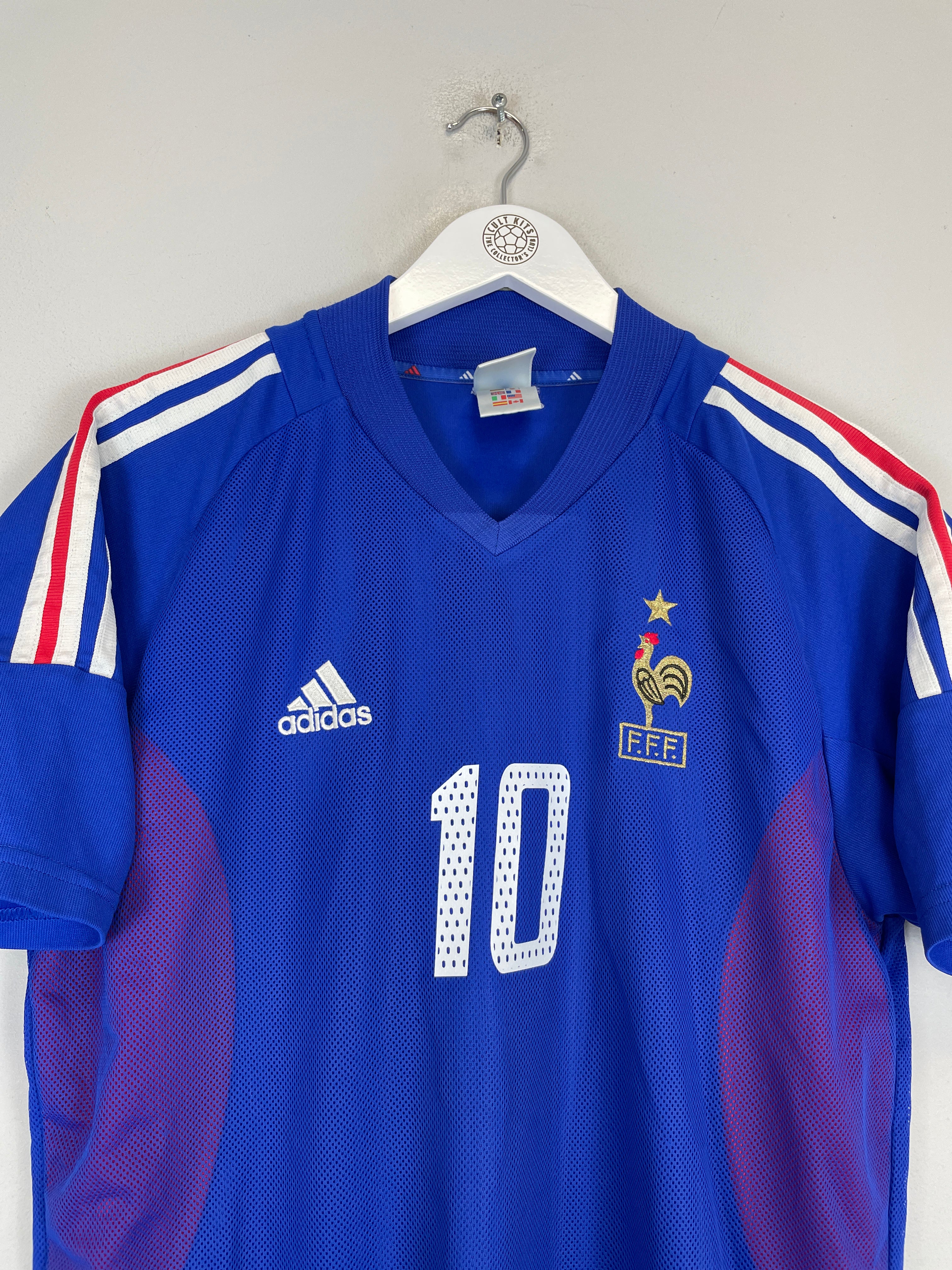 Shop 2002/04 FRANCE ZIDANE #10 HOME SHIRT (M) ADIDAS, classic football shirts, vintage football shirts & retro soccer jerseys at Cult Kits