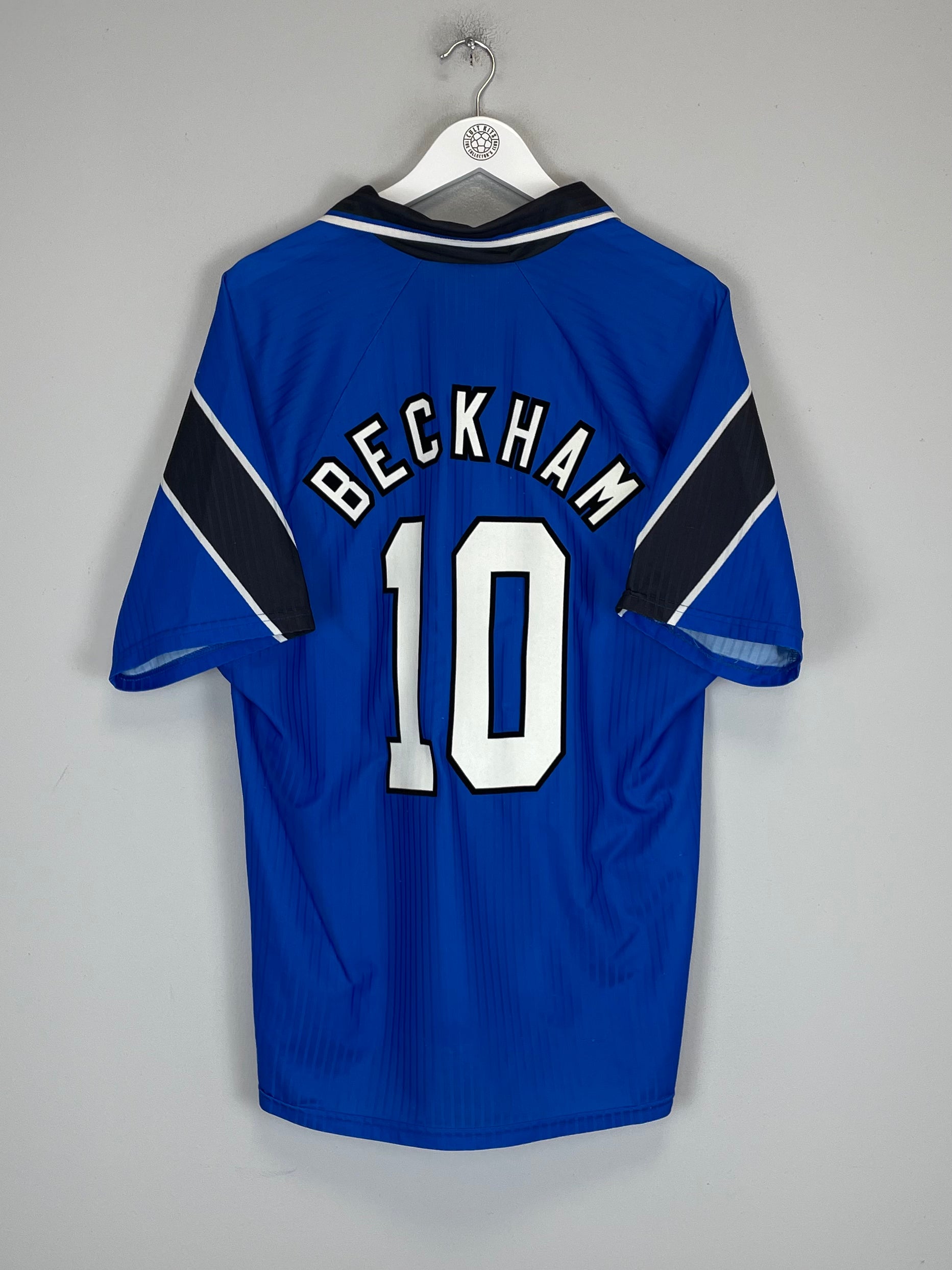 Shop 1996/98 MANCHESTER UNITED BECKHAM #10 THIRD SHIRT (XL) UMBRO, classic football shirts, vintage football shirts & retro soccer jerseys at Cult Kits