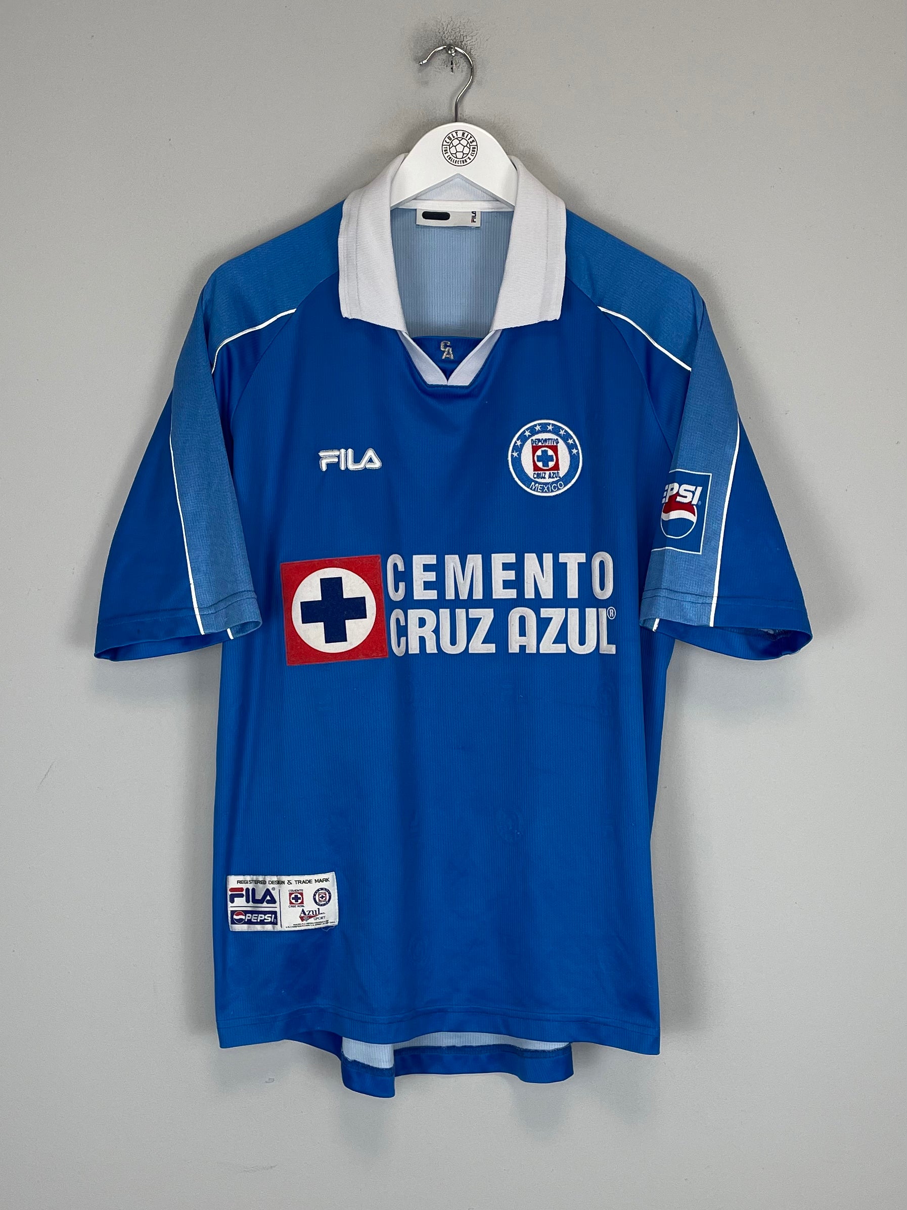 Shop 2001/02 CRUZ AZUL HOME SHIRT (L) FILA, classic football shirts, vintage football shirts & retro soccer jerseys at Cult Kits