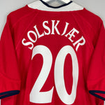 Shop 2000/02 NORWAY SOLSKJAER #20 HOME SHIRT (XXL) UMBRO, classic football shirts, vintage football shirts & retro soccer jerseys at Cult Kits