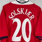 Shop 2000/02 NORWAY SOLSKJAER #20 HOME SHIRT (XXL) UMBRO, classic football shirts, vintage football shirts & retro soccer jerseys at Cult Kits
