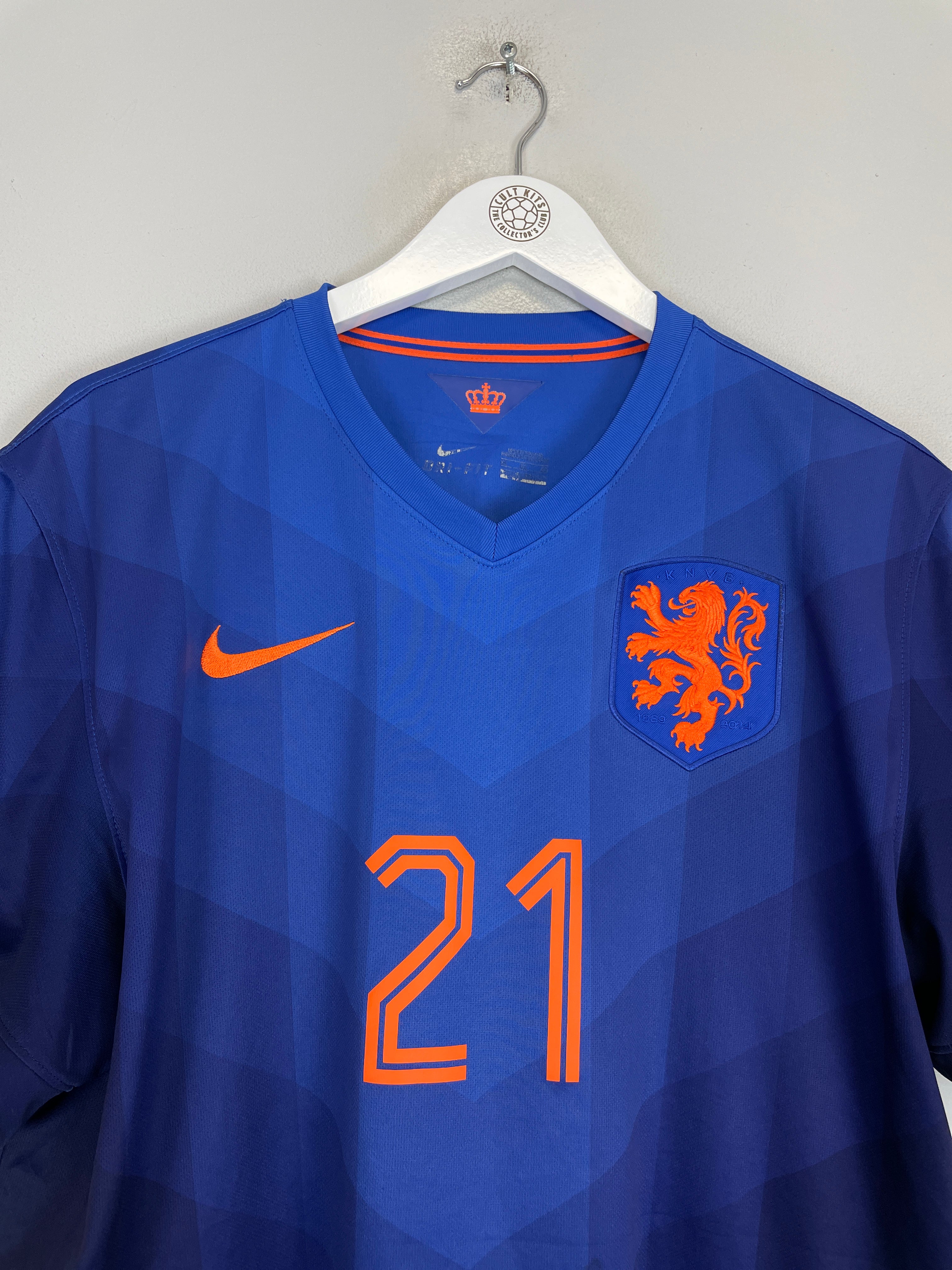 Shop 2014/15 NETHERLANDS MEMPHIS #21 AWAY SHIRT (XL) NIKE, classic football shirts, vintage football shirts & retro soccer jerseys at Cult Kits