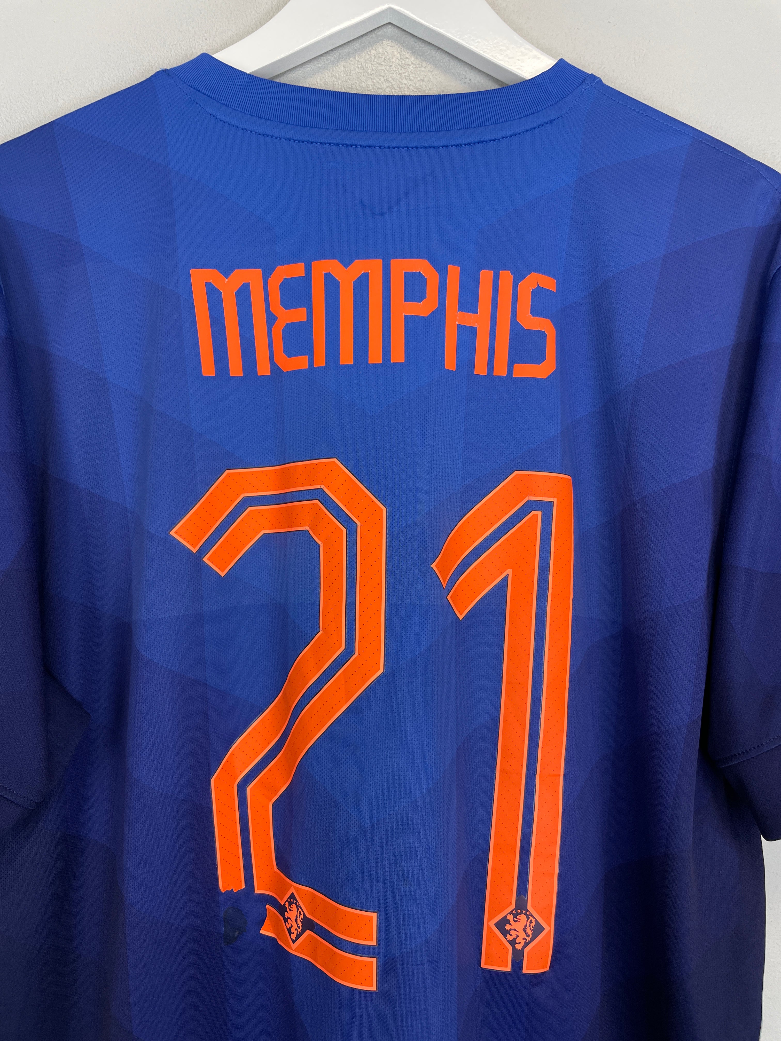 Shop 2014/15 NETHERLANDS MEMPHIS #21 AWAY SHIRT (XL) NIKE, classic football shirts, vintage football shirts & retro soccer jerseys at Cult Kits