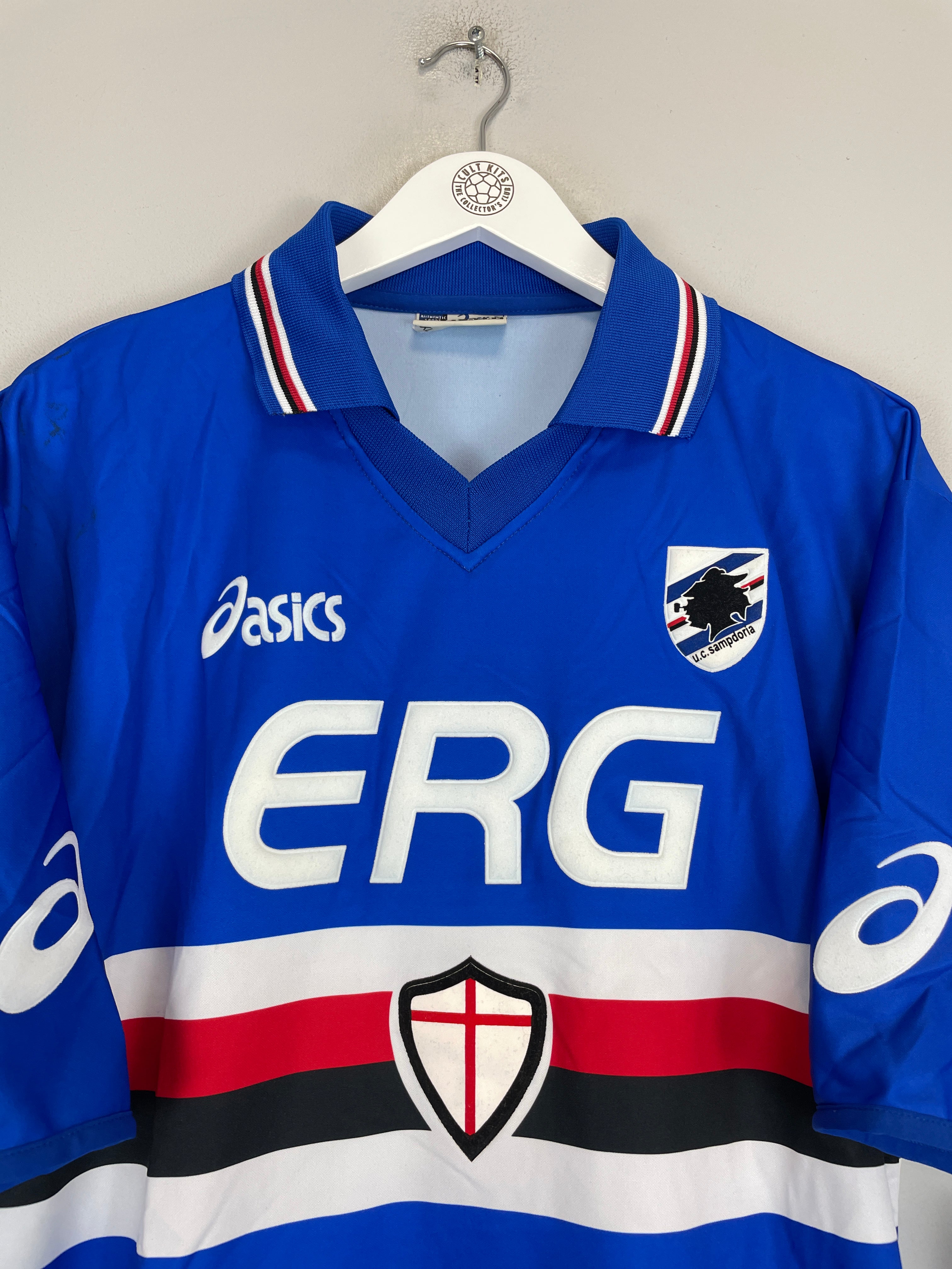 Shop 2003/04 SAMPDORIA *BNWT* HOME SHIRT (XL) ASICS, classic football shirts, vintage football shirts & retro soccer jerseys at Cult Kits