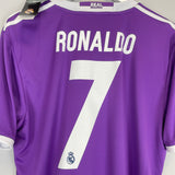 Shop 2017/18 REAL MADRID RONALDO #7 *BNWT* AWAY SHIRT (L) ADIDAS, classic football shirts, vintage football shirts & retro soccer jerseys at Cult Kits