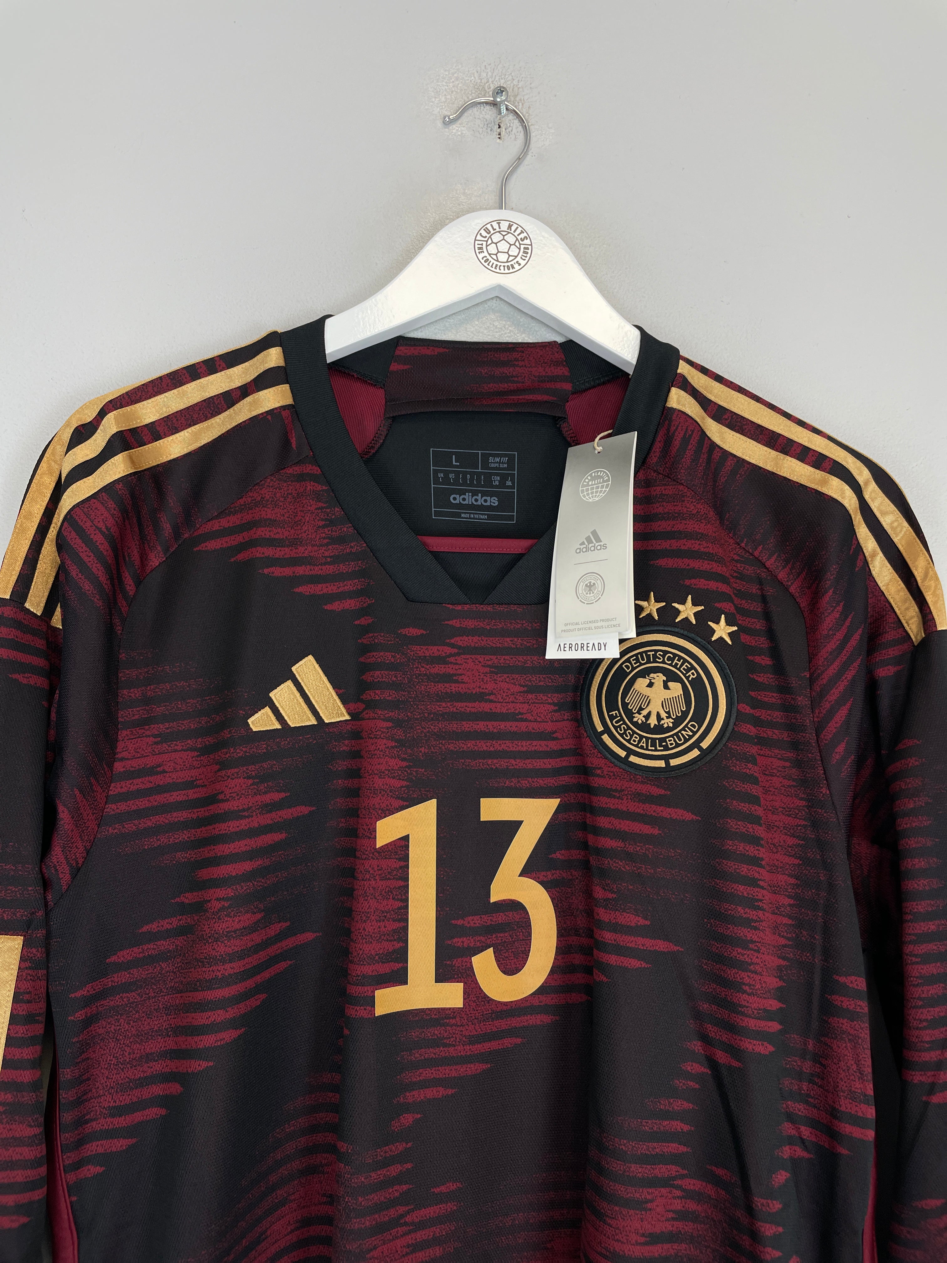 Shop 2022/23 GERMANY MULLER #13 *BNWT* L/S AWAY SHIRT (L) ADIDAS, classic football shirts, vintage football shirts & retro soccer jerseys at Cult Kits
