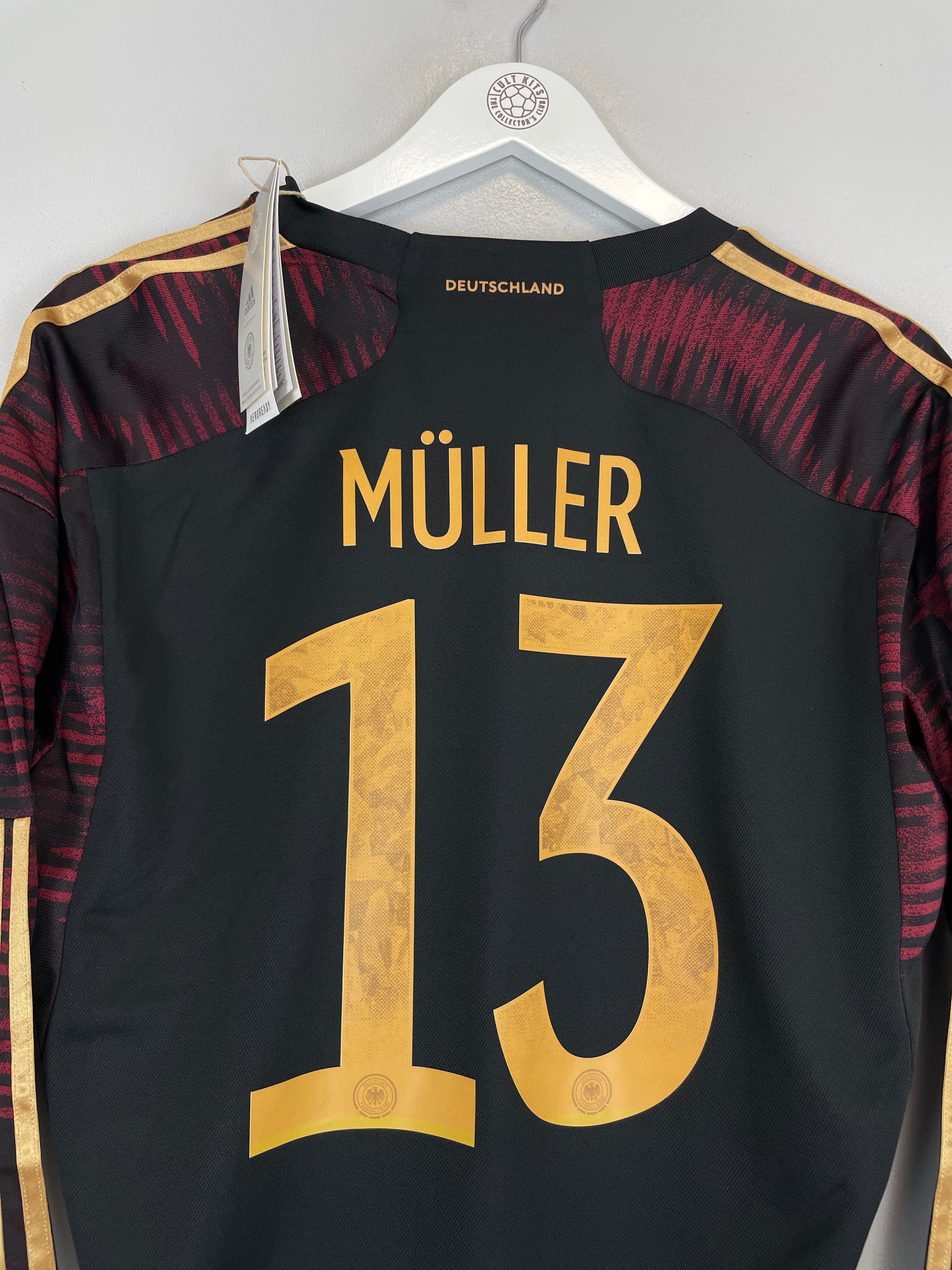 Shop 2022/23 GERMANY MULLER #13 *BNWT* L/S AWAY SHIRT (L) ADIDAS, classic football shirts, vintage football shirts & retro soccer jerseys at Cult Kits