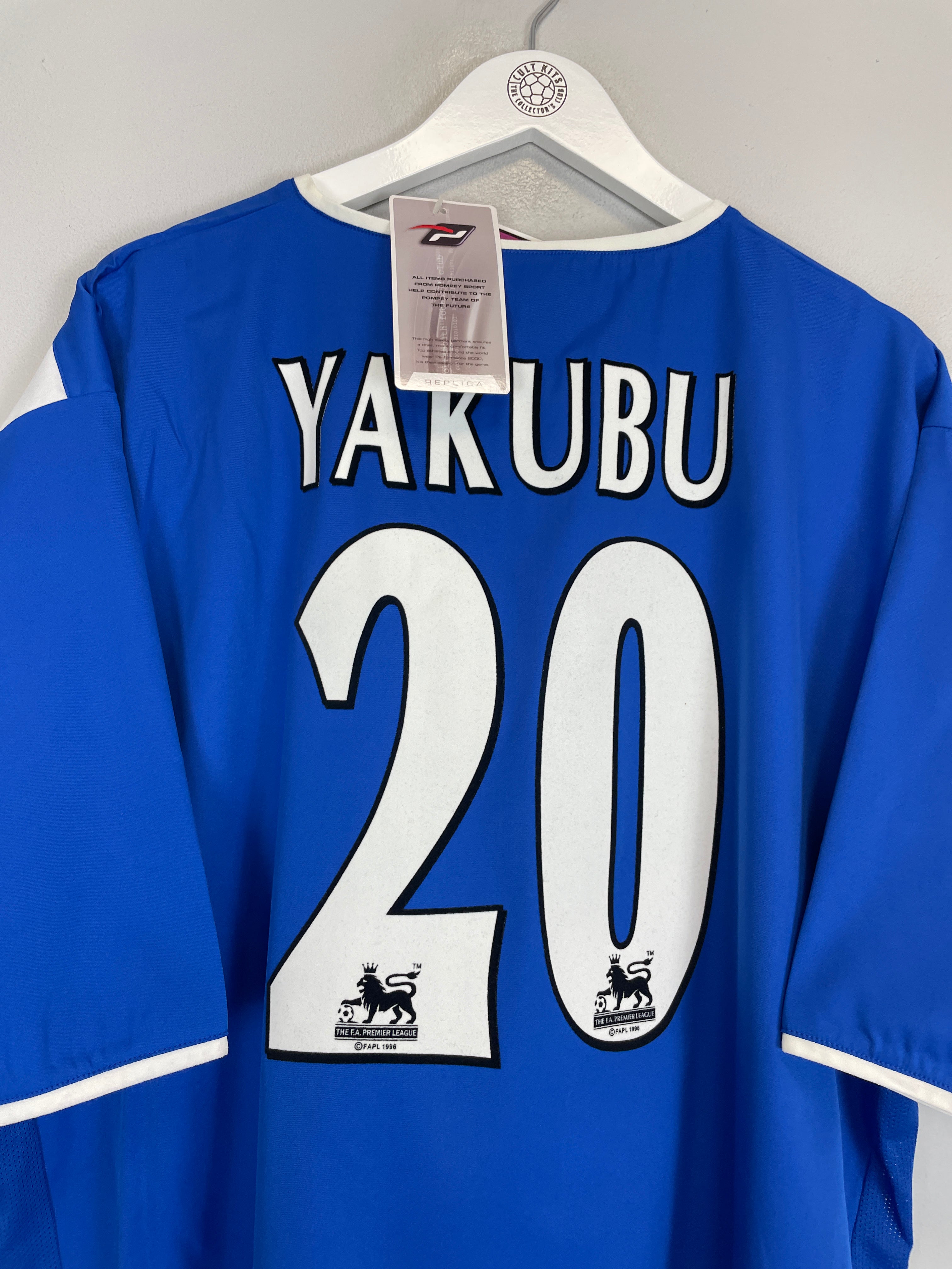 Shop 2003/05 PORTSMOUTH YAKUBU #20 *BNWT* HOME SHIRT (XXL), classic football shirts, vintage football shirts & retro soccer jerseys at Cult Kits