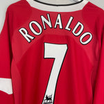 Shop 2004/05 MANCHESTER UNITED RONALDO #7 L/S HOME SHIRT (L) NIKE, classic football shirts, vintage football shirts & retro soccer jerseys at Cult Kits