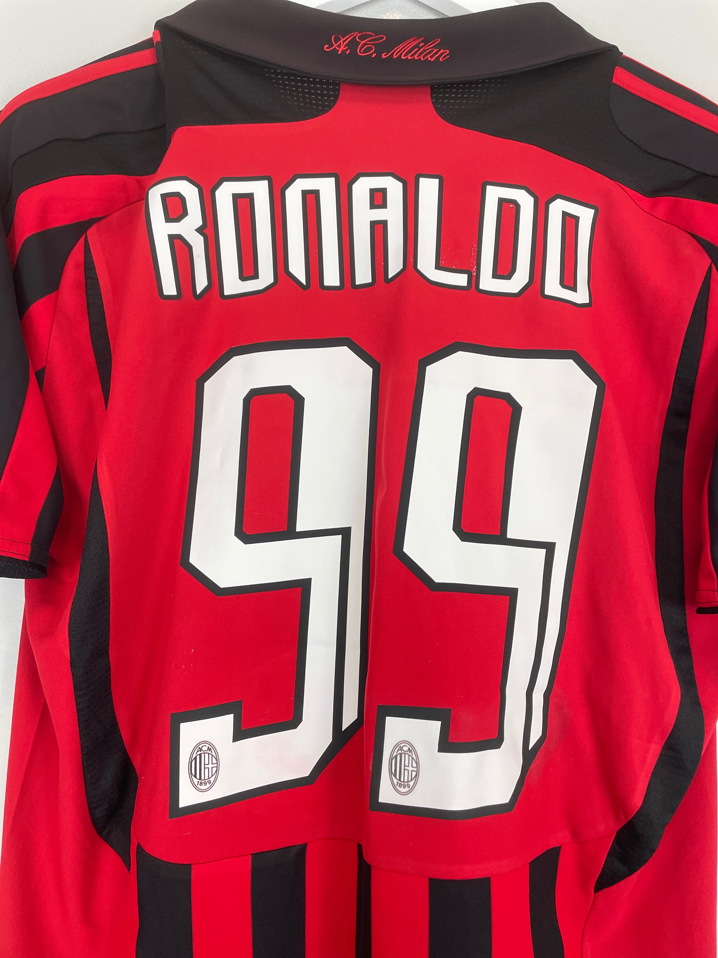 Shop 2007/08 AC MILAN RONALDO #99 HOME SHIRT (M) ADIDAS, classic football shirts, vintage football shirts & retro soccer jerseys at Cult Kits
