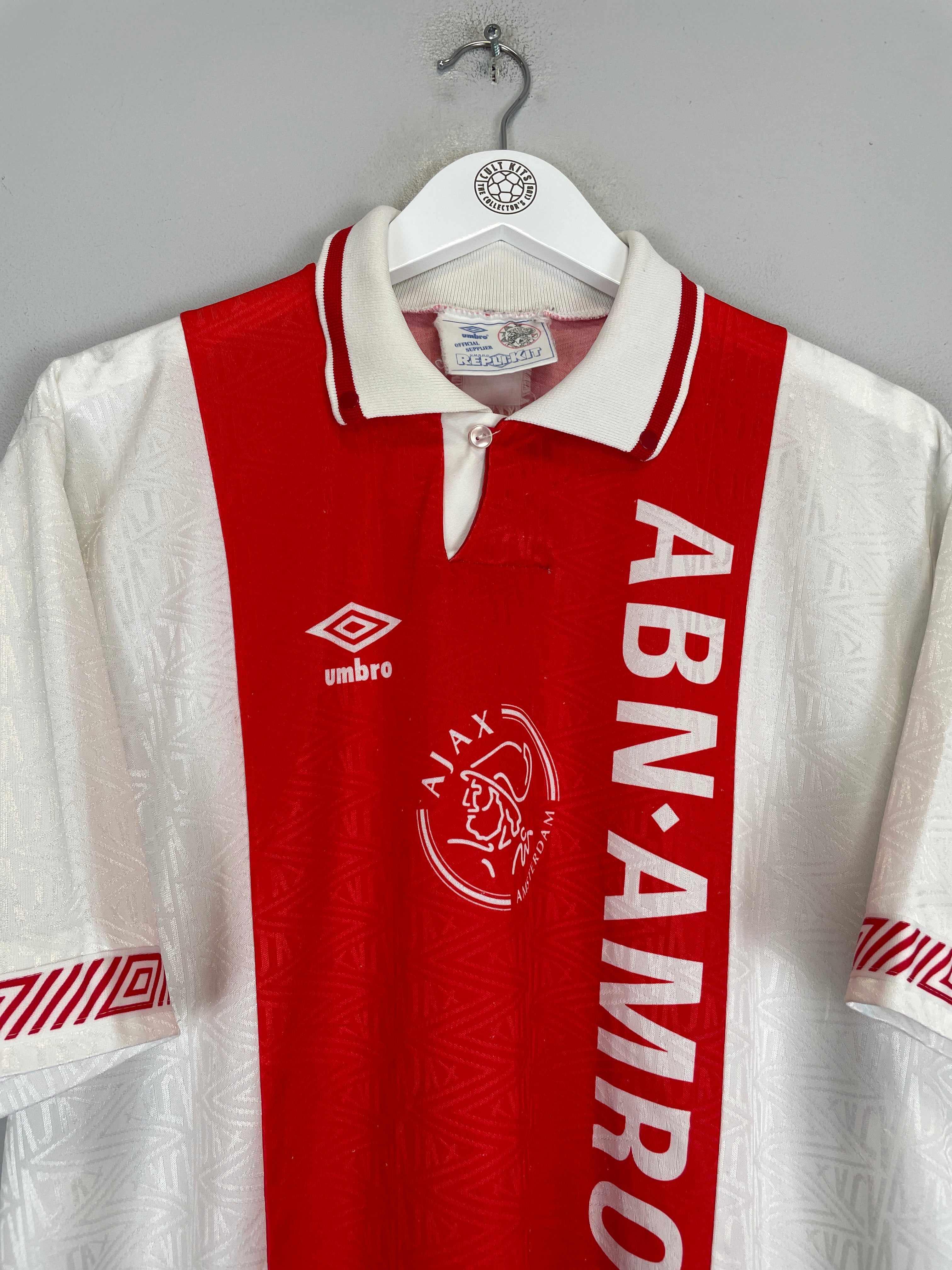 Shop 1991/93 AJAX HOME SHIRT (XL) UMBRO, classic football shirts, vintage football shirts & retro soccer jerseys at Cult Kits