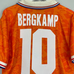 Shop 1994 NETHERLANDS BERGKAMP #10 HOME SHIRT (L) LOTTO, classic football shirts, vintage football shirts & retro soccer jerseys at Cult Kits