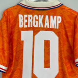 Shop 1994 NETHERLANDS BERGKAMP #10 HOME SHIRT (L) LOTTO, classic football shirts, vintage football shirts & retro soccer jerseys at Cult Kits