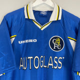 Shop 1997/98 CHELSEA HOME SHIRT (XL) UMBRO, classic football shirts, vintage football shirts & retro soccer jerseys at Cult Kits