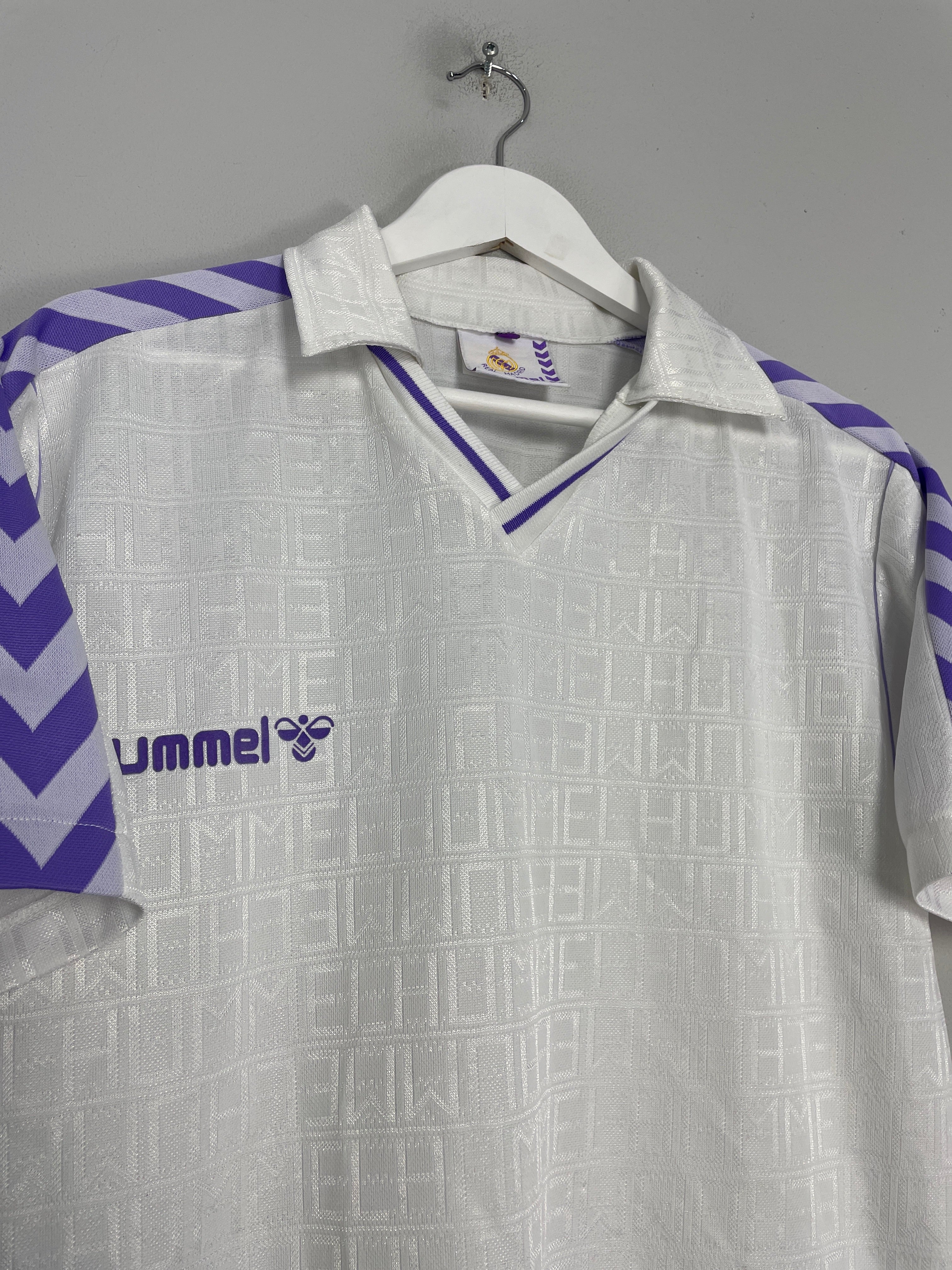 Shop 1988/90 REAL MADRID TEMPLATE/HOME SHIRT (M) HUMMEL, classic football shirts, vintage football shirts & retro soccer jerseys at Cult Kits