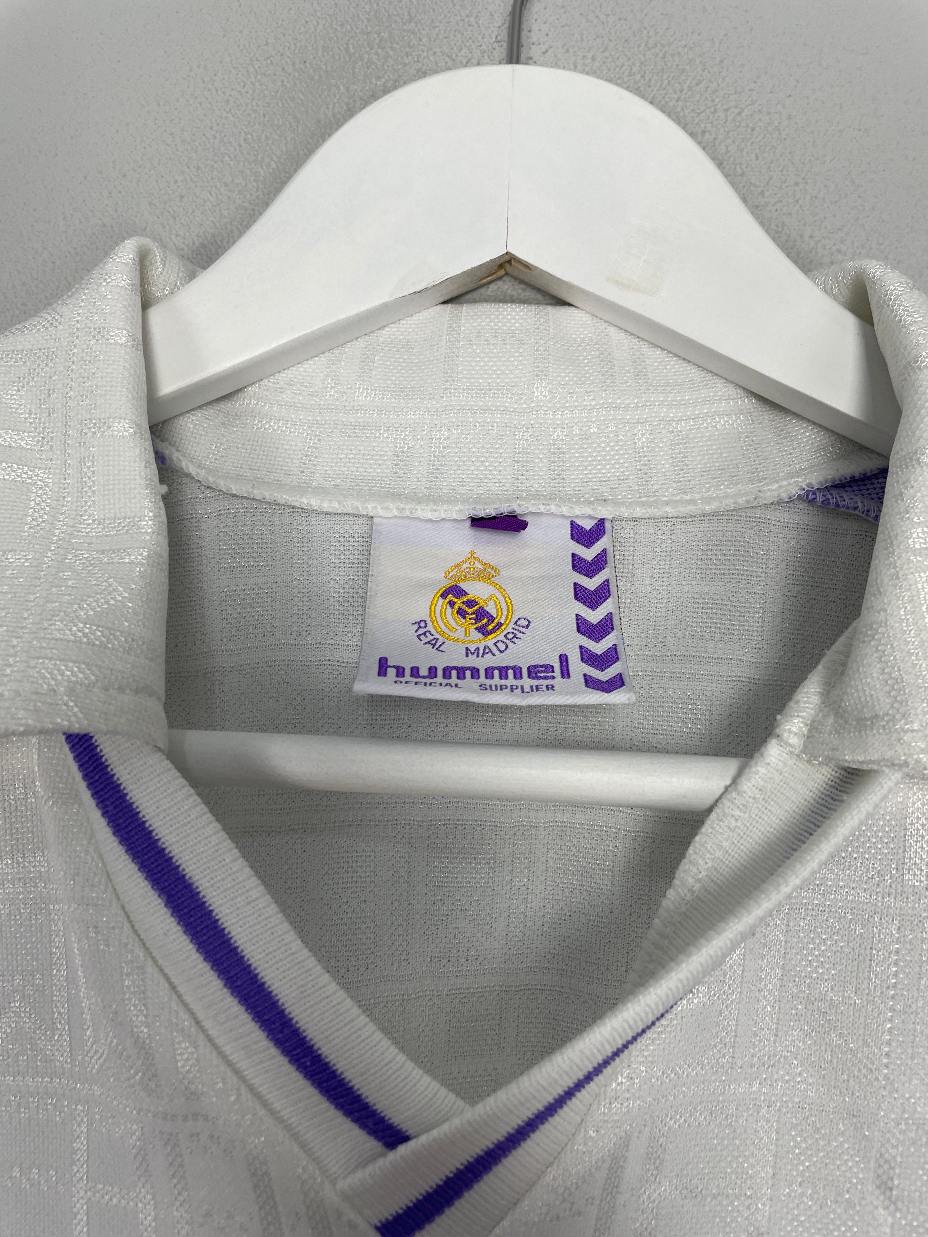 Shop 1988/90 REAL MADRID TEMPLATE/HOME SHIRT (M) HUMMEL, classic football shirts, vintage football shirts & retro soccer jerseys at Cult Kits