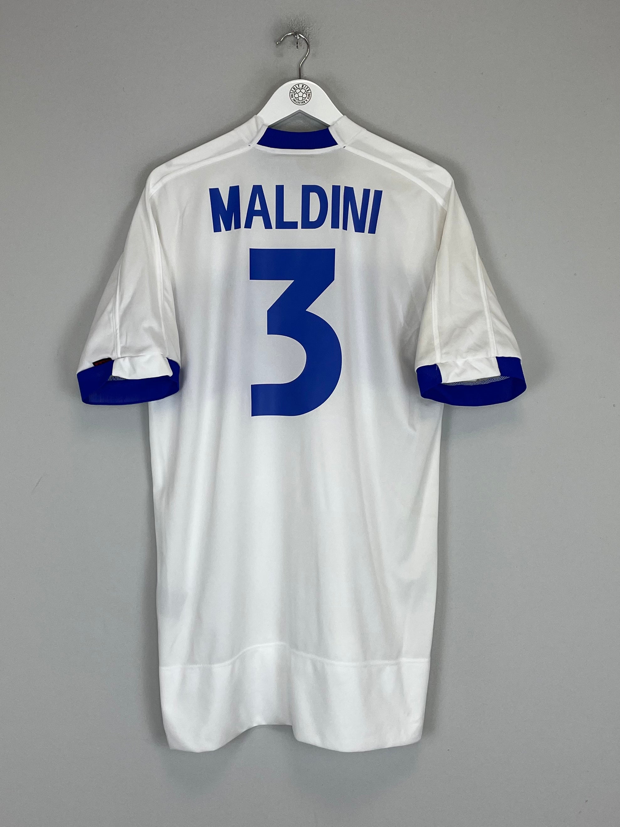Shop 1999 ITALY MALDINI #3 AWAY SHIRT (L) KAPPA, classic football shirts, vintage football shirts & retro soccer jerseys at Cult Kits