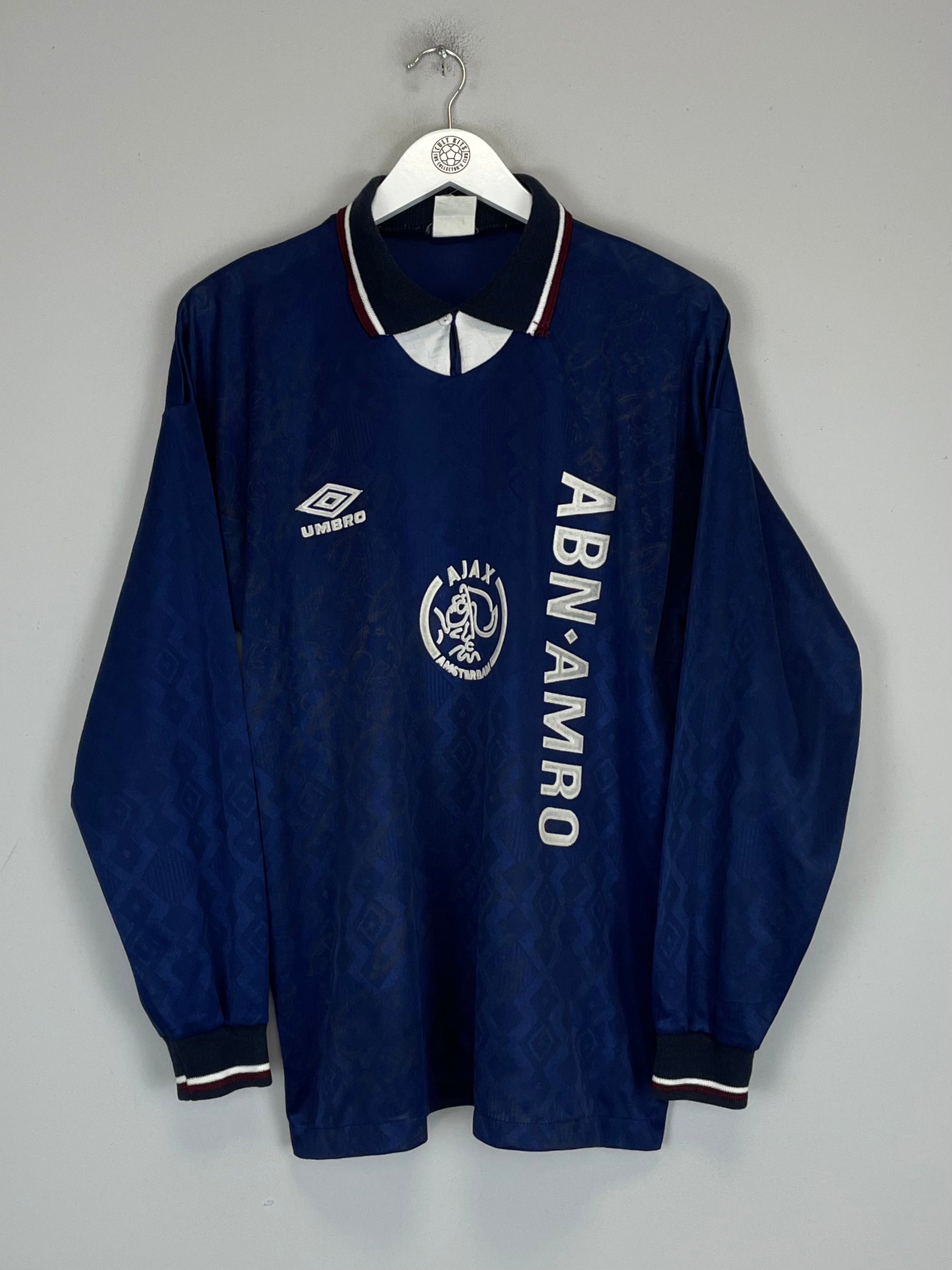 Shop 1994/95 AJAX L/S *PROTOTYPE* AWAY SHIRT (L) UMBRO, classic football shirts, vintage football shirts & retro soccer jerseys at Cult Kits