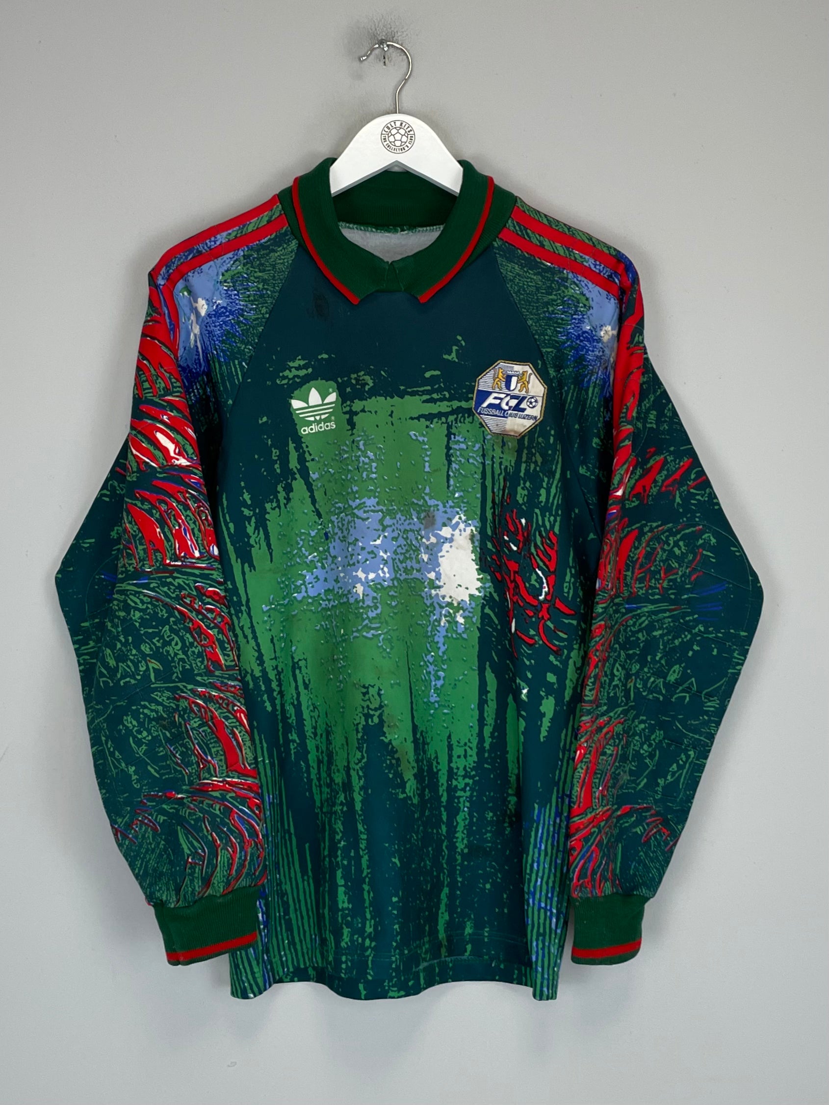 Shop 1992/93 FC LUZERN #1 *MATCH WORN* GK SHIRT (M) ADIDAS, classic football shirts, vintage football shirts & retro soccer jerseys at Cult Kits