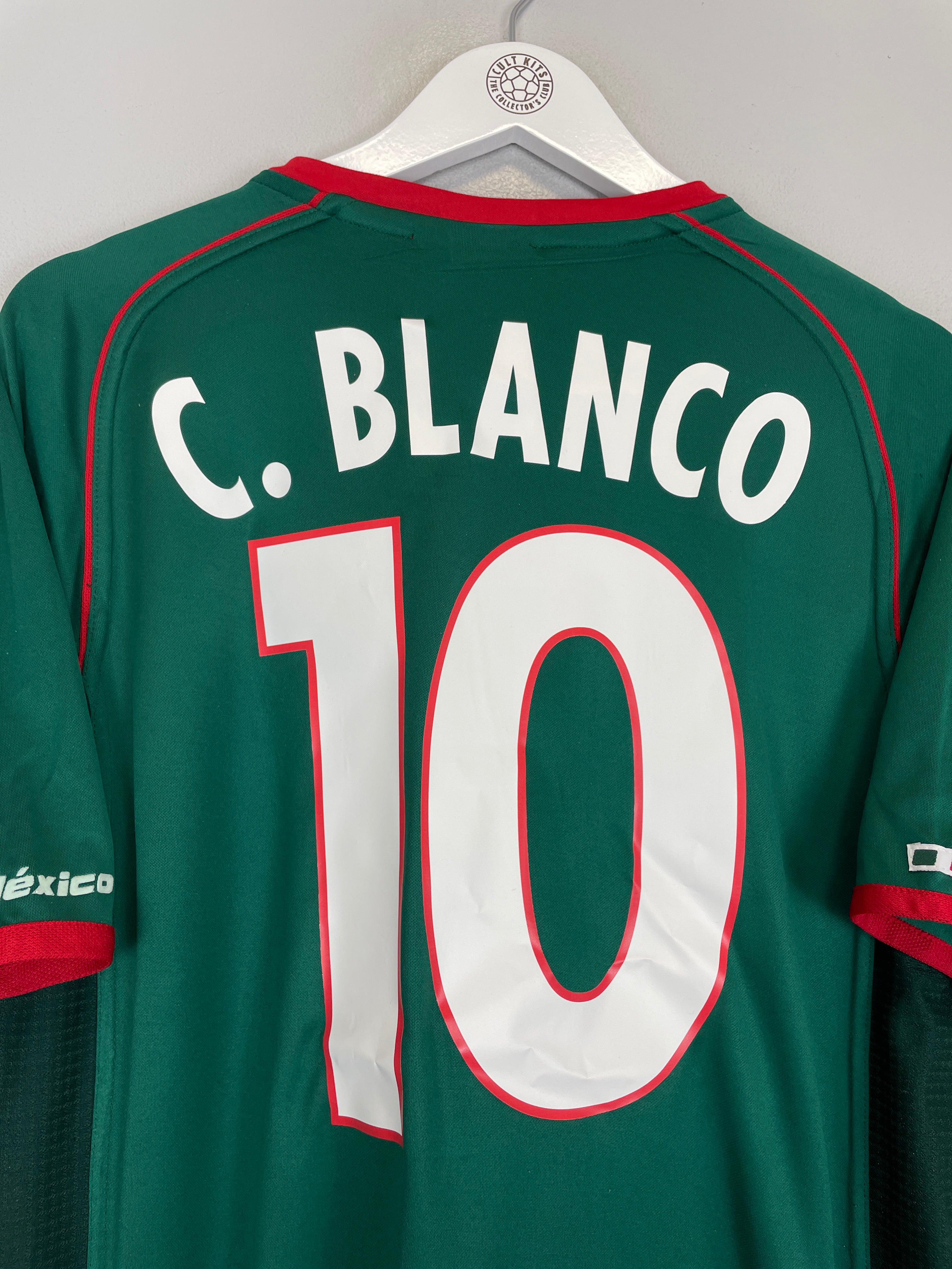 Shop 2002/03 MEXICO C.BLANCO #10 HOME SHIRT (M) ATLETICA, classic football shirts, vintage football shirts & retro soccer jerseys at Cult Kits