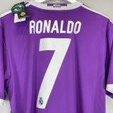 Shop 2016/17 REAL MADRID RONALDO #7 *BNWT* AWAY SHIRT (L) ADIDAS, classic football shirts, vintage football shirts & retro soccer jerseys at Cult Kits