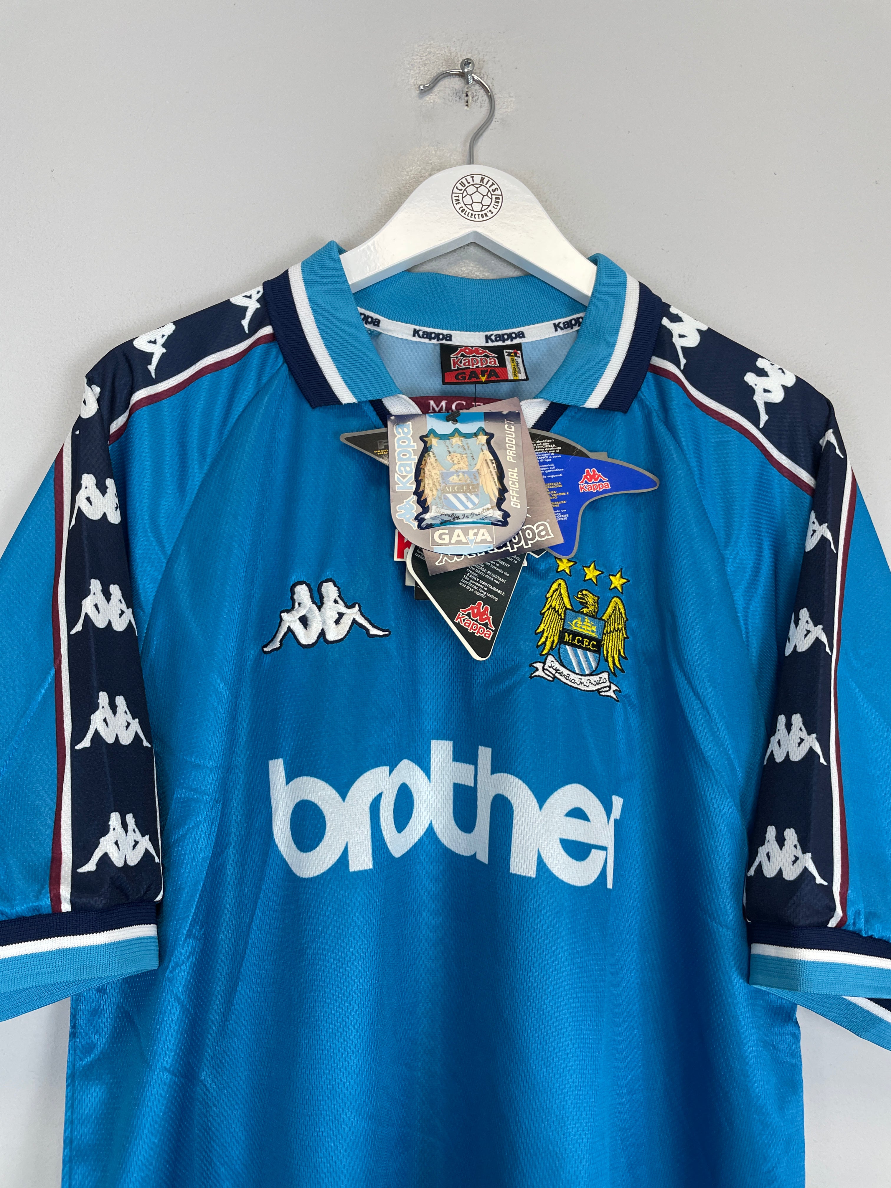 Shop 1997/99 MANCHESTER CITY *BNWT* HOME SHIRT (XL) KAPPA, classic football shirts, vintage football shirts & retro soccer jerseys at Cult Kits