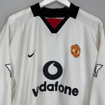 Shop 2002/03 MANCHESTER UNITED BECKHAM #7 L/S AWAY SHIRT (L) NIKE, classic football shirts, vintage football shirts & retro soccer jerseys at Cult Kits