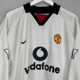 Shop 2002/03 MANCHESTER UNITED BECKHAM #7 L/S AWAY SHIRT (L) NIKE, classic football shirts, vintage football shirts & retro soccer jerseys at Cult Kits
