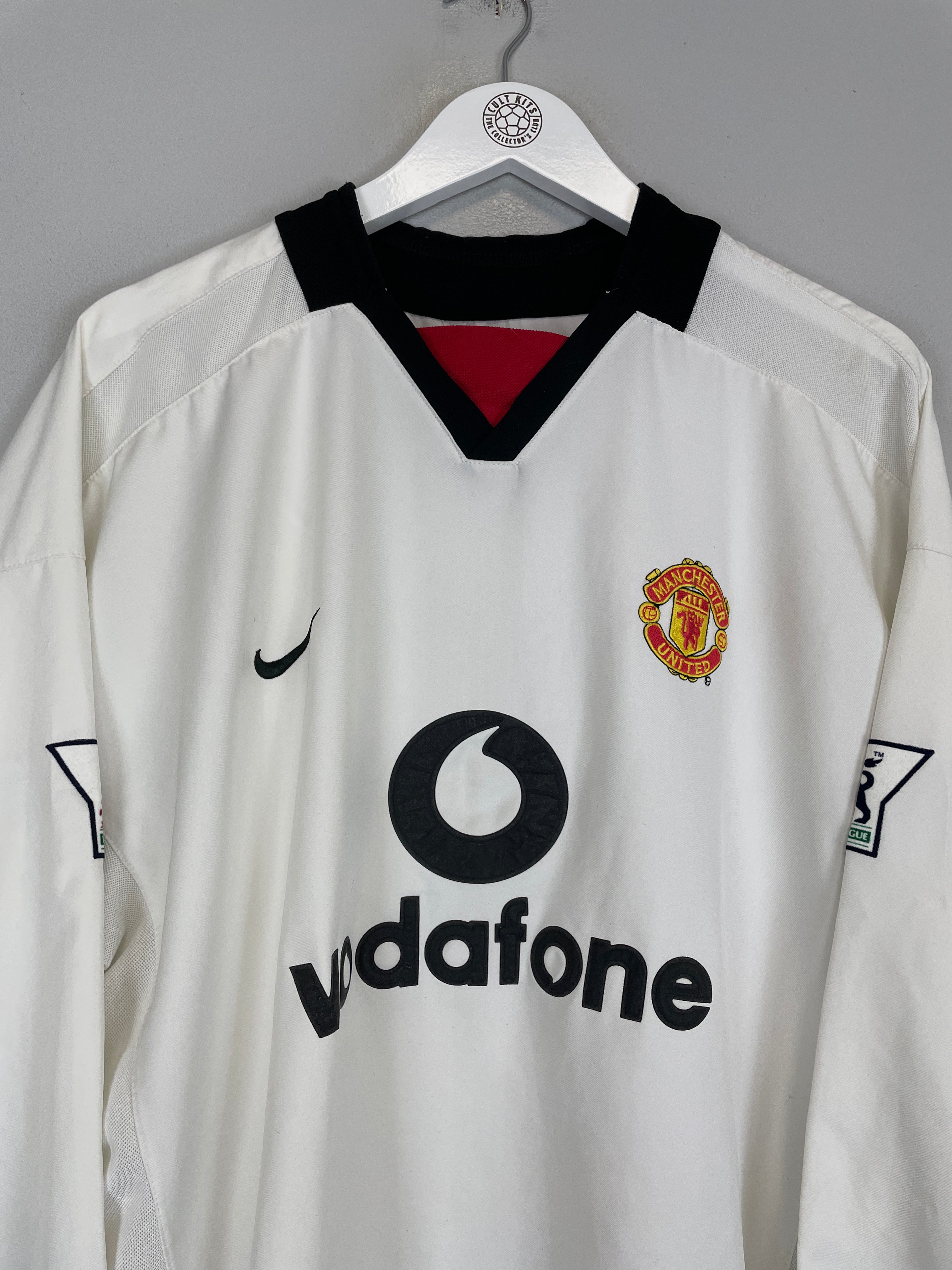 Shop 2002/03 MANCHESTER UNITED BECKHAM #7 L/S AWAY SHIRT (L) NIKE, classic football shirts, vintage football shirts & retro soccer jerseys at Cult Kits