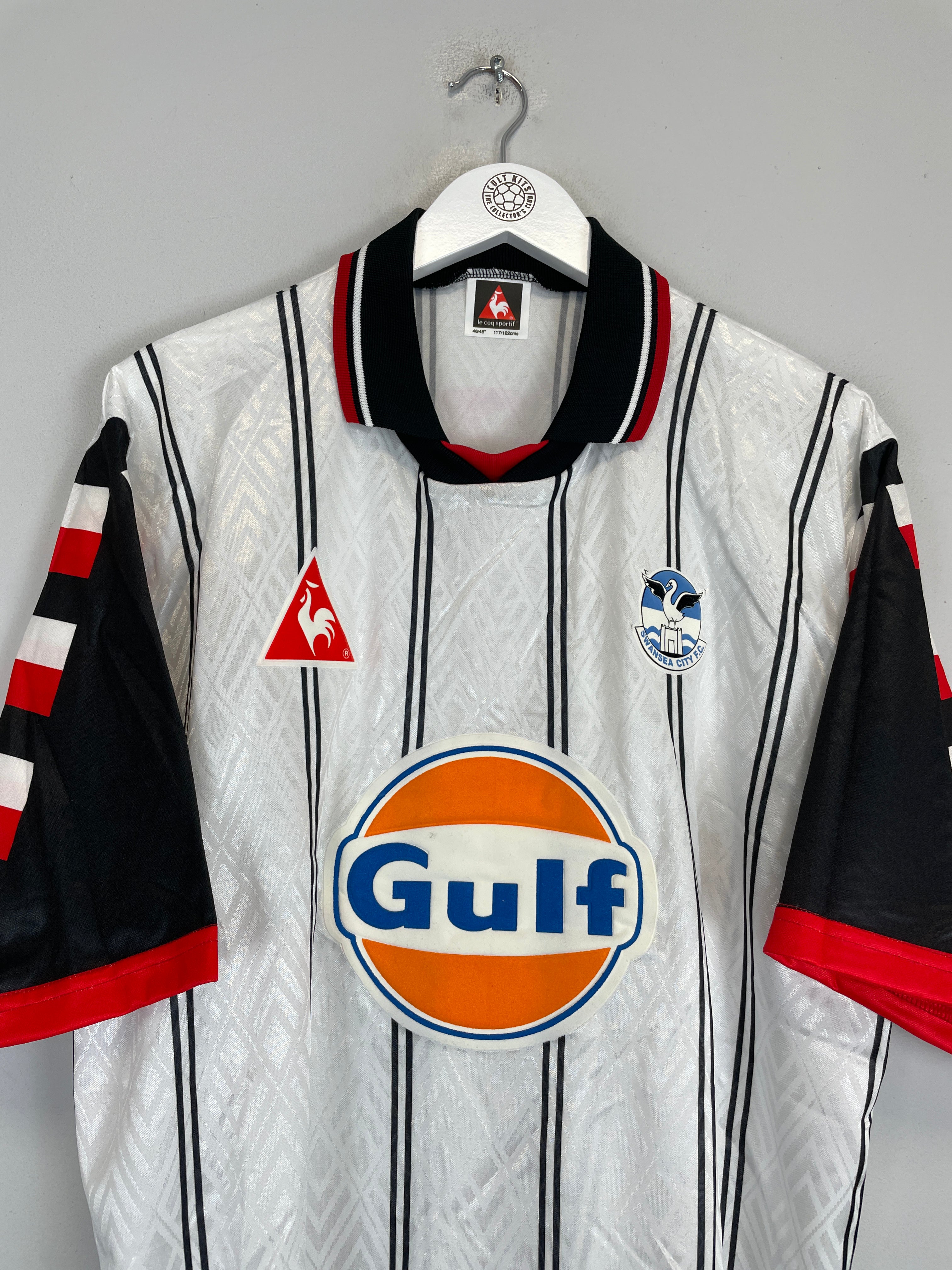 Shop 1995/96 SWANSEA *MINT* HOME SHIRT (XL) LE COQ, classic football shirts, vintage football shirts & retro soccer jerseys at Cult Kits