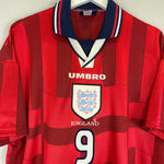 Shop 1997/99 ENGLAND SHEARER #9 AWAY SHIRT (L) UMBRO, classic football shirts, vintage football shirts & retro soccer jerseys at Cult Kits