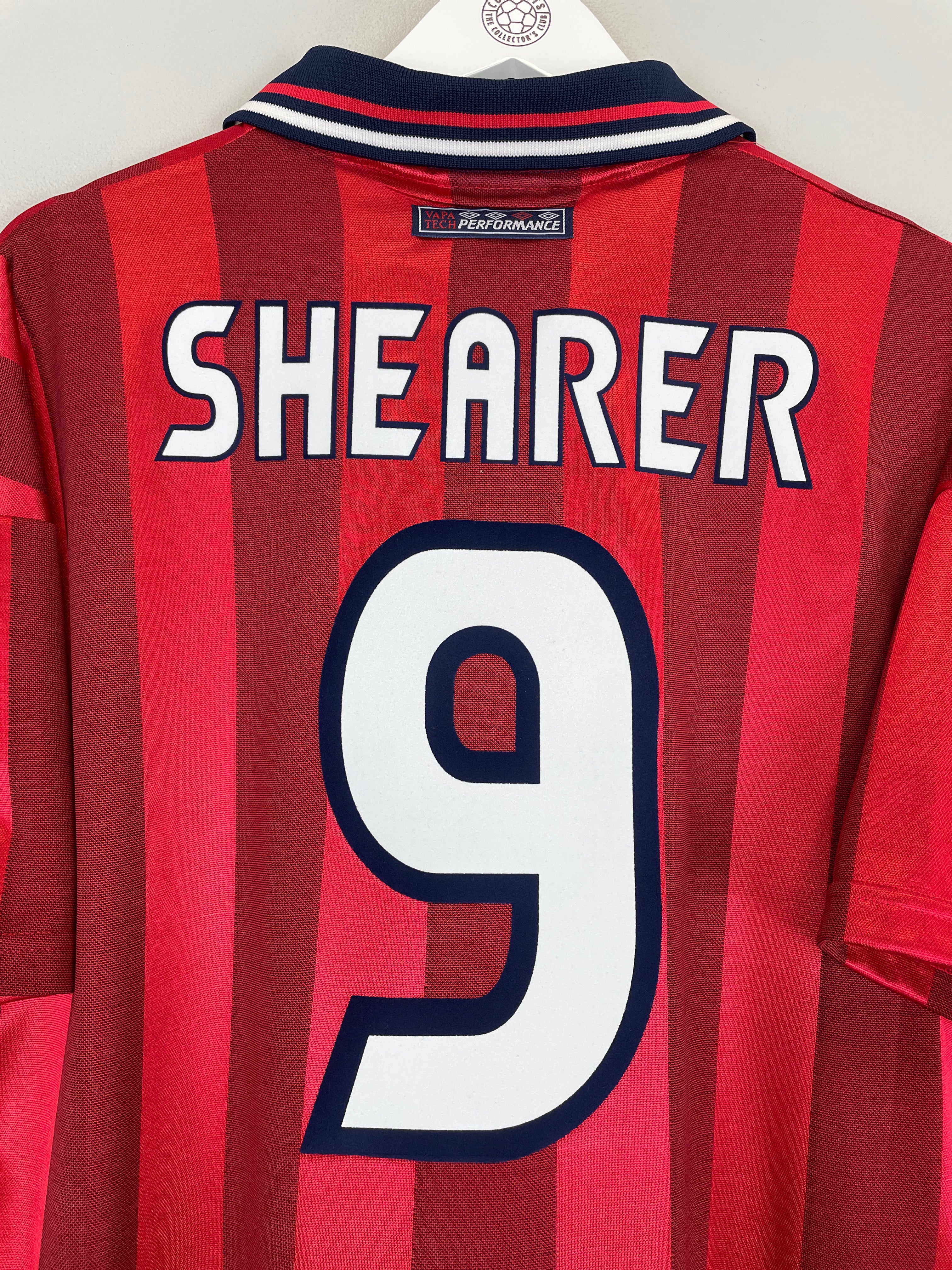 Shop 1997/99 ENGLAND SHEARER #9 AWAY SHIRT (L) UMBRO, classic football shirts, vintage football shirts & retro soccer jerseys at Cult Kits