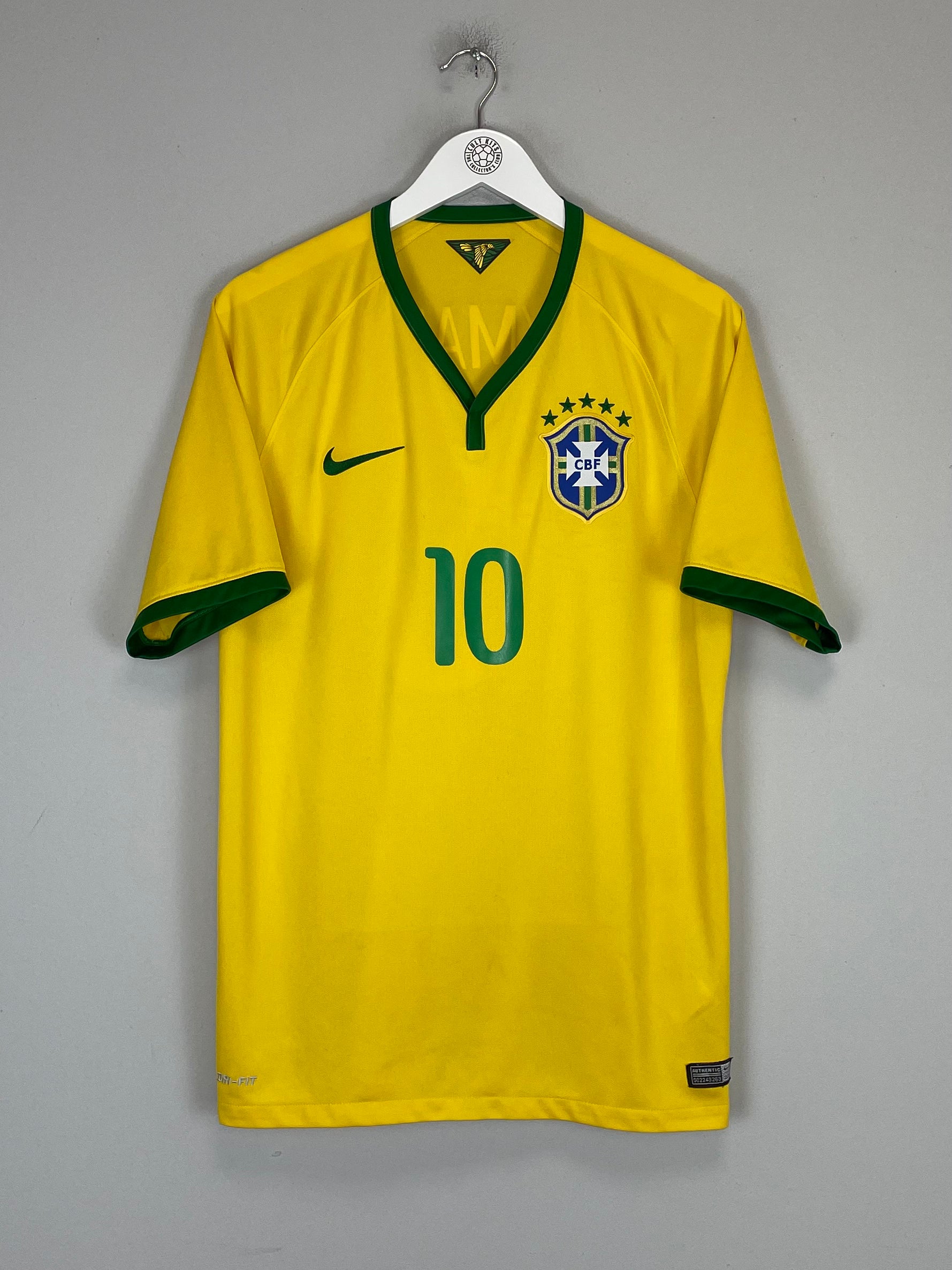 Shop 2014/15 BRAZIL NEYMAR JR #10 HOME SHIRT (L) NIKE, classic football shirts, vintage football shirts & retro soccer jerseys at Cult Kits