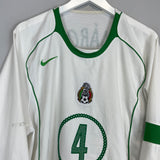 Shop 2005/06 MEXICO R.MARQUEZ #4 L/S AWAY SHIRT (L) NIKE, classic football shirts, vintage football shirts & retro soccer jerseys at Cult Kits