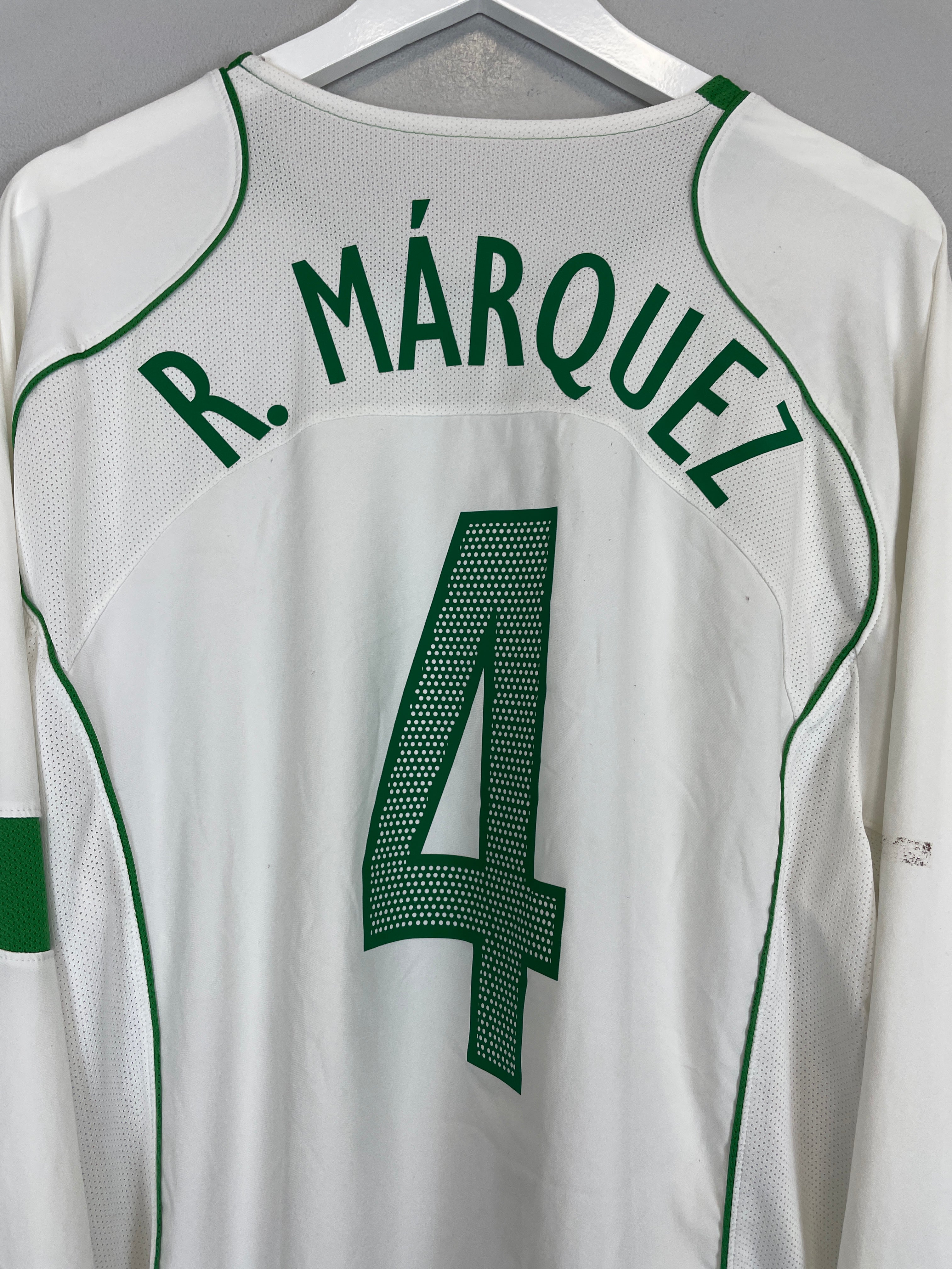 Shop 2005/06 MEXICO R.MARQUEZ #4 L/S AWAY SHIRT (L) NIKE, classic football shirts, vintage football shirts & retro soccer jerseys at Cult Kits