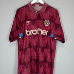 Shop 1990/92 MANCHESTER CITY AWAY SHIRT (L) UMBRO, classic football shirts, vintage football shirts & retro soccer jerseys at Cult Kits
