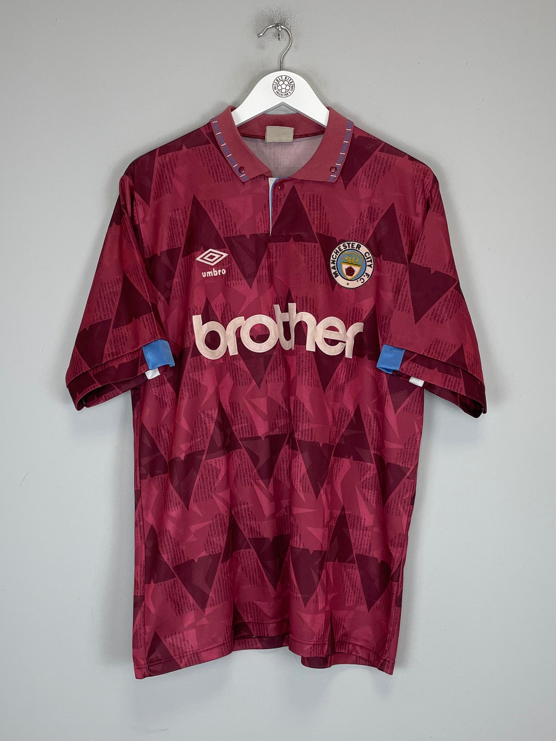 Shop 1990/92 MANCHESTER CITY AWAY SHIRT (L) UMBRO, classic football shirts, vintage football shirts & retro soccer jerseys at Cult Kits