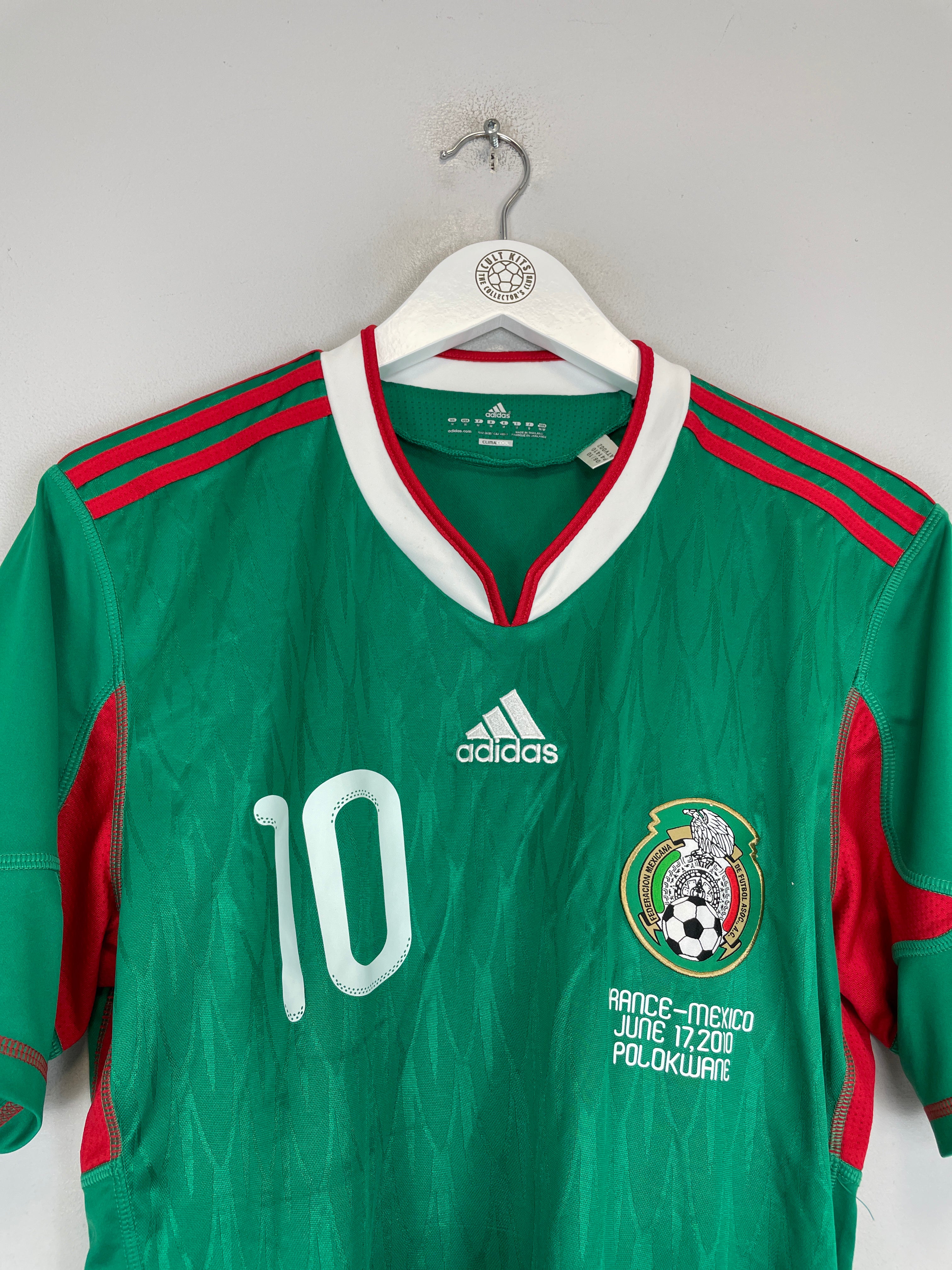 Shop 2010 MEXICO C.BLANCO #10 (FRANCE v MEXICO) HOME SHIRT (M) ADIDAS, classic football shirts, vintage football shirts & retro soccer jerseys at Cult Kits