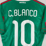 Shop 2010 MEXICO C.BLANCO #10 (FRANCE v MEXICO) HOME SHIRT (M) ADIDAS, classic football shirts, vintage football shirts & retro soccer jerseys at Cult Kits