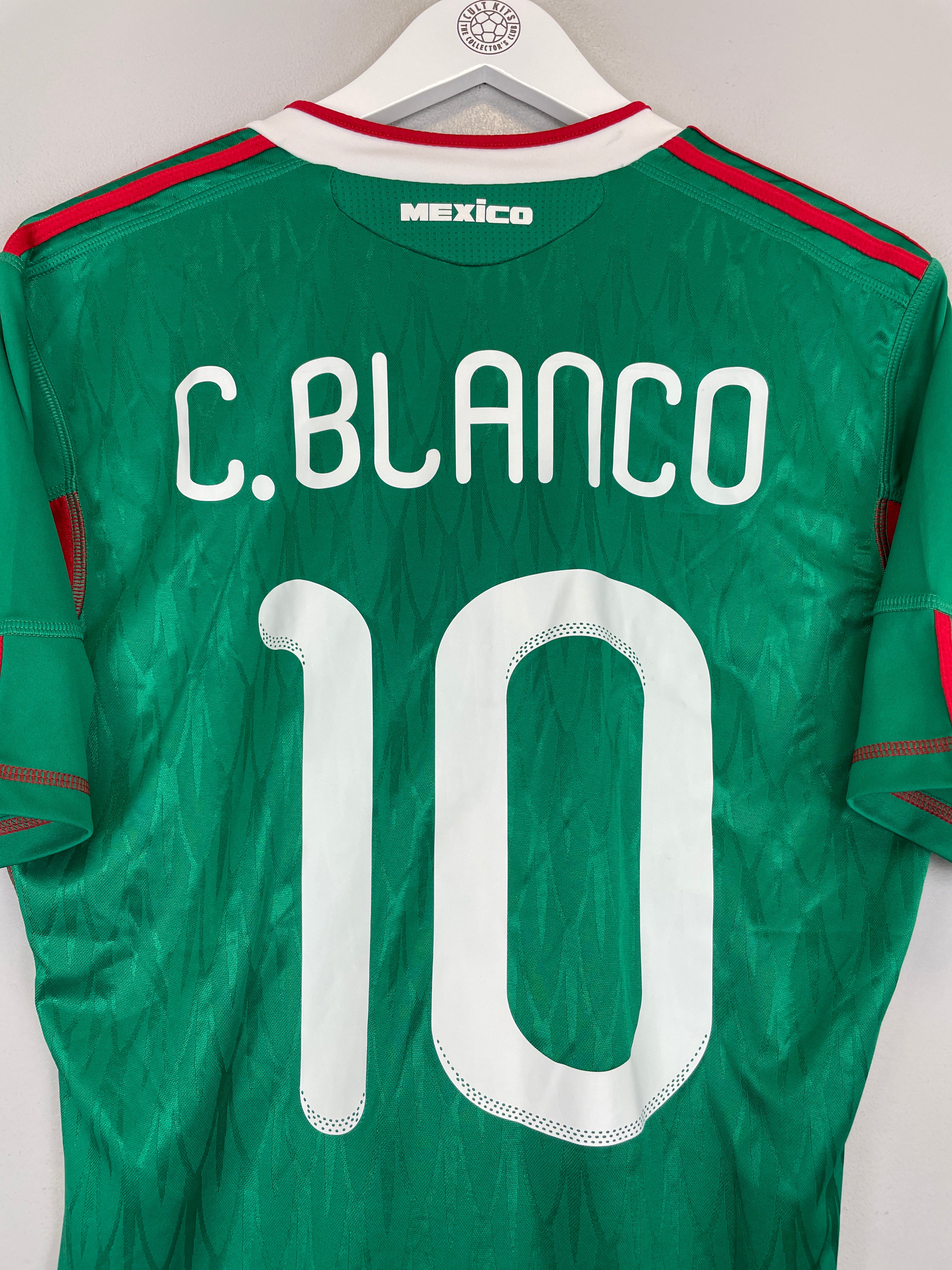 Shop 2010 MEXICO C.BLANCO #10 (FRANCE v MEXICO) HOME SHIRT (M) ADIDAS, classic football shirts, vintage football shirts & retro soccer jerseys at Cult Kits