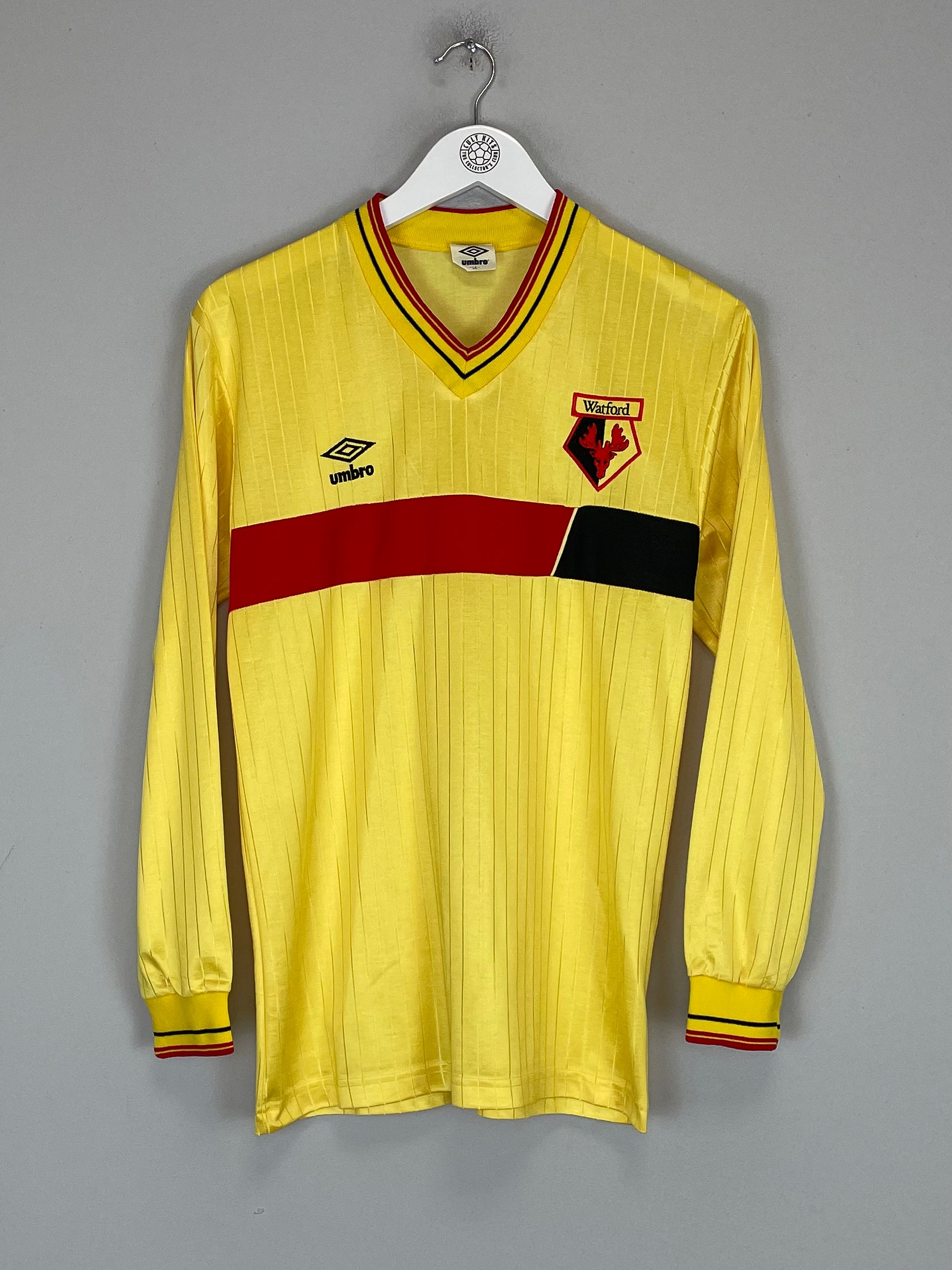 Shop 1986/88 WATFORD HOME SHIRT (L) UMBRO, classic football shirts, vintage football shirts & retro soccer jerseys at Cult Kits