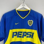 Shop 2003/04 BOCA JUNIORS HOME SHIRT (M) NIKE, classic football shirts, vintage football shirts & retro soccer jerseys at Cult Kits
