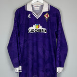 Shop 1991/92 FIORENTINA #5 L/S HOME SHIRT (L) LOTTO, classic football shirts, vintage football shirts & retro soccer jerseys at Cult Kits