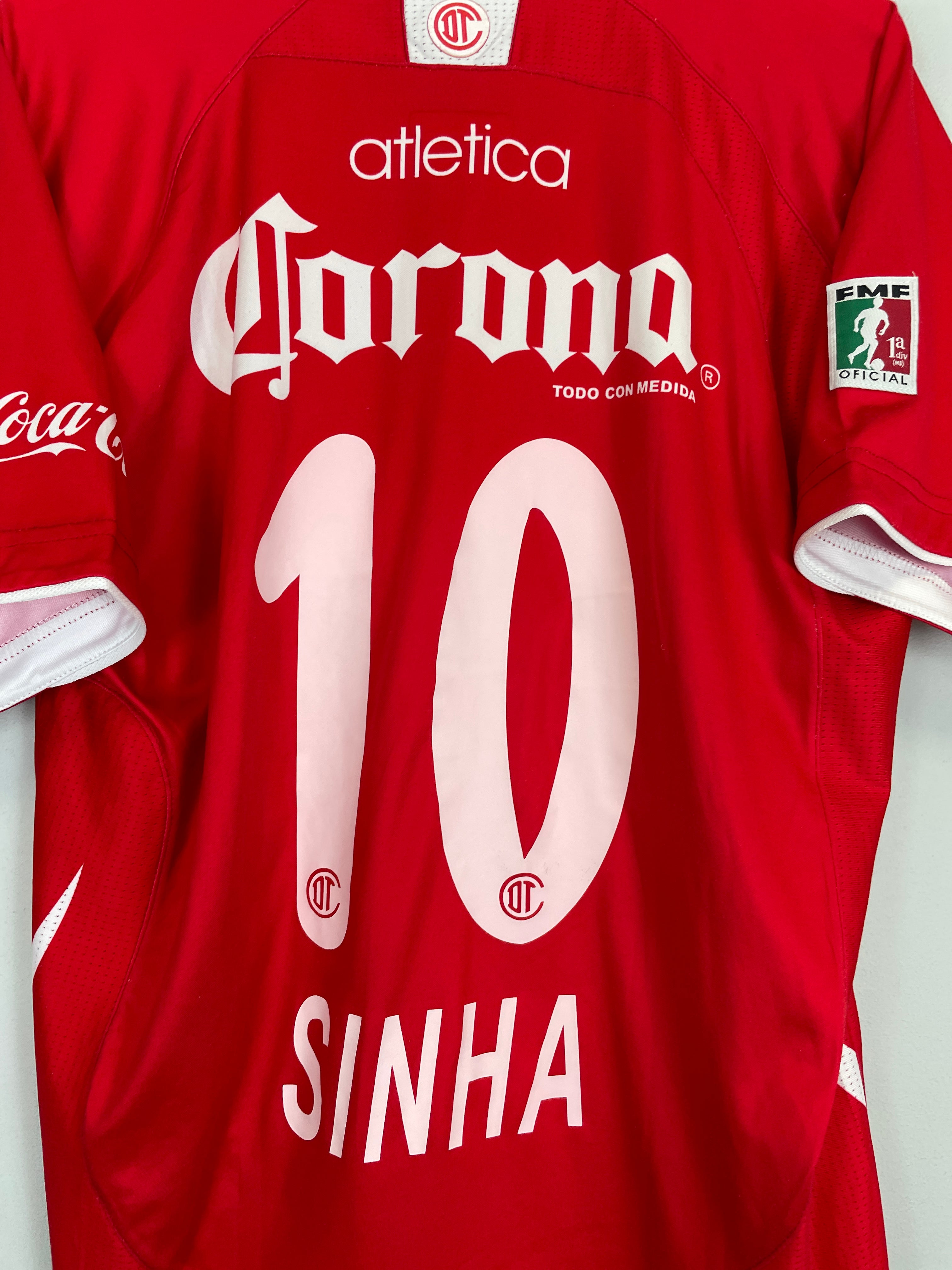 Shop 2008/09 DEPORTIVO TOLUCA SINHA #10 HOME SHIRT (XL) ATLETICA, classic football shirts, vintage football shirts & retro soccer jerseys at Cult Kits