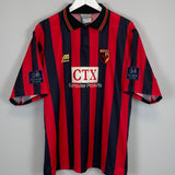 Shop 1996/98 WATFORD AWAY SHIRT (XL) MIZUNO, classic football shirts, vintage football shirts & retro soccer jerseys at Cult Kits