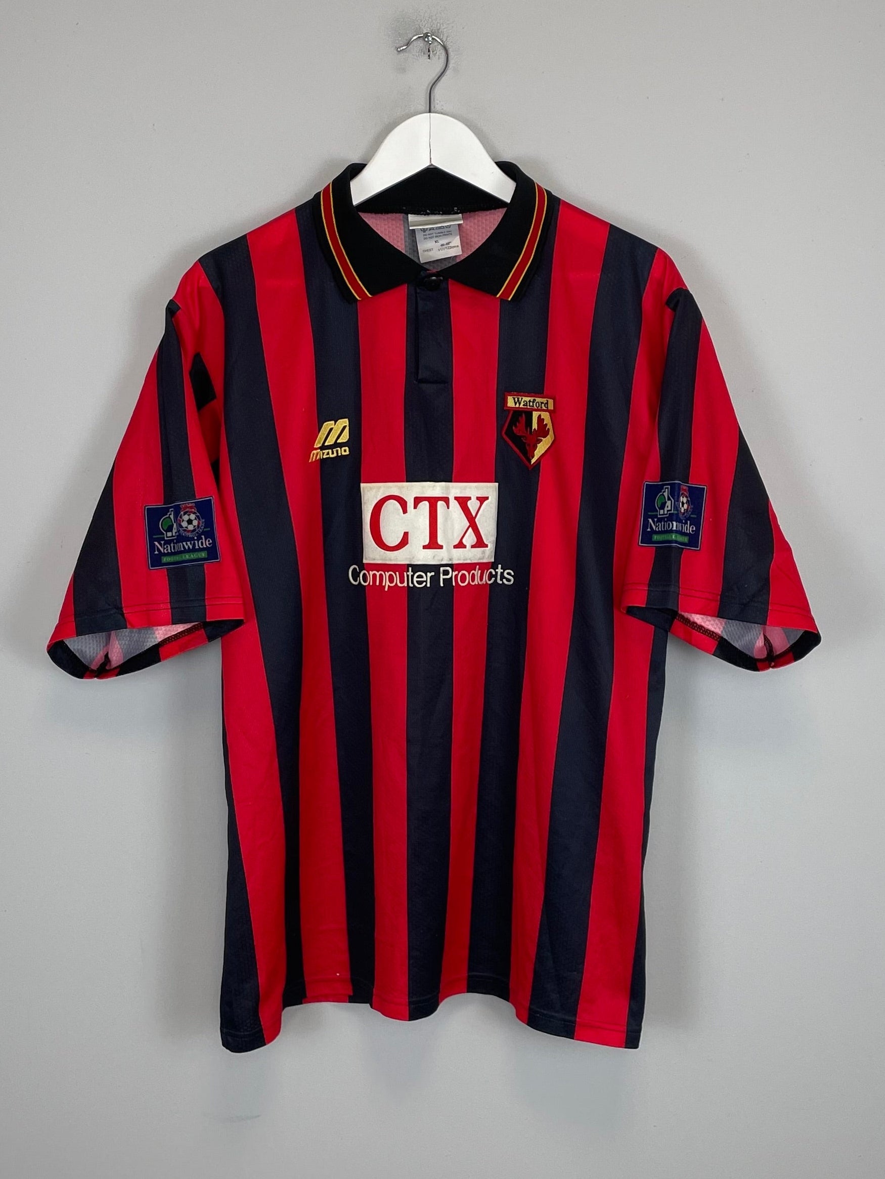 Shop 1996/98 WATFORD AWAY SHIRT (XL) MIZUNO, classic football shirts, vintage football shirts & retro soccer jerseys at Cult Kits