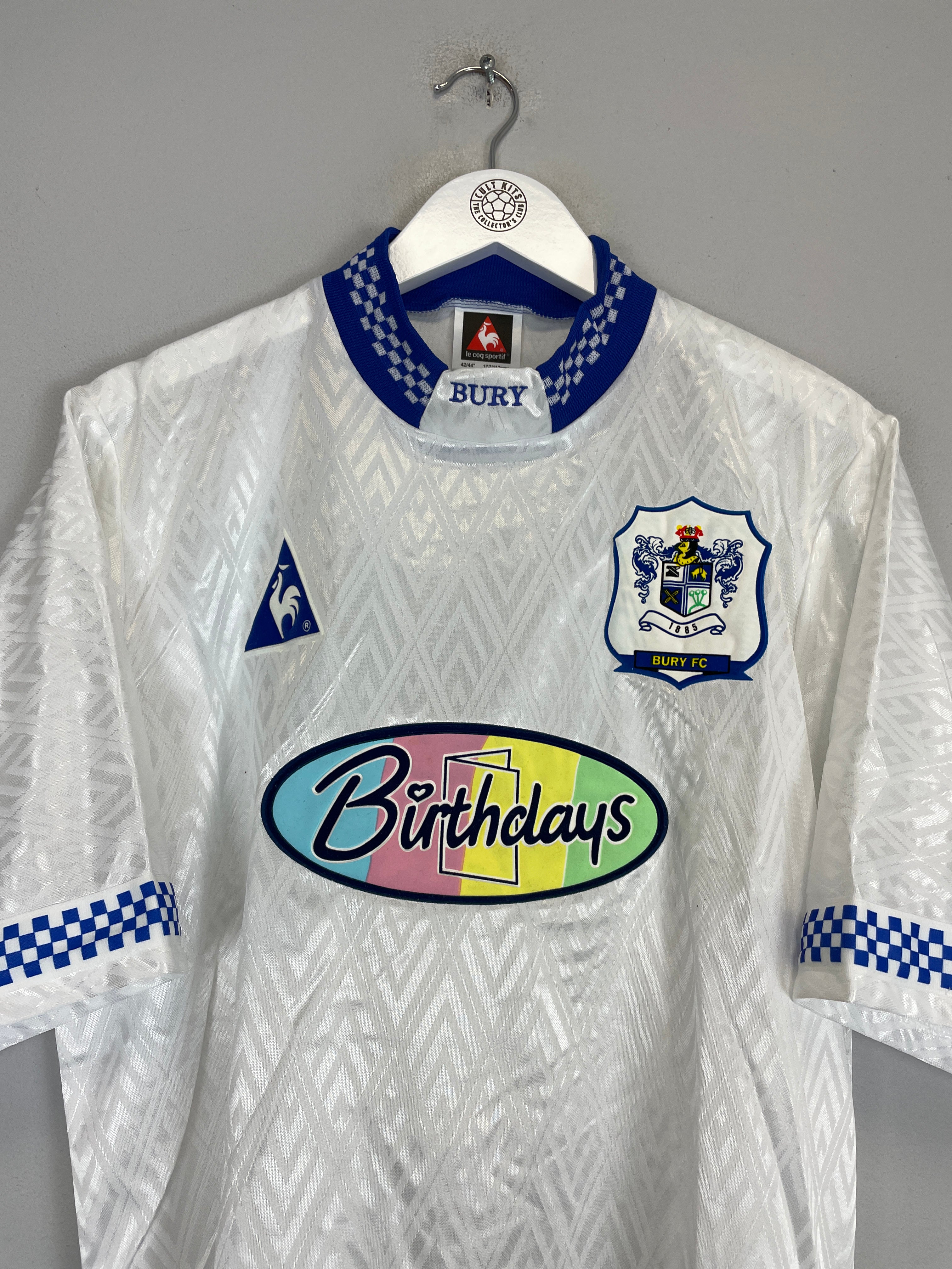 Shop 1996/97 BURY FC *MINT* HOME SHIRT (L) LE COQ, classic football shirts, vintage football shirts & retro soccer jerseys at Cult Kits
