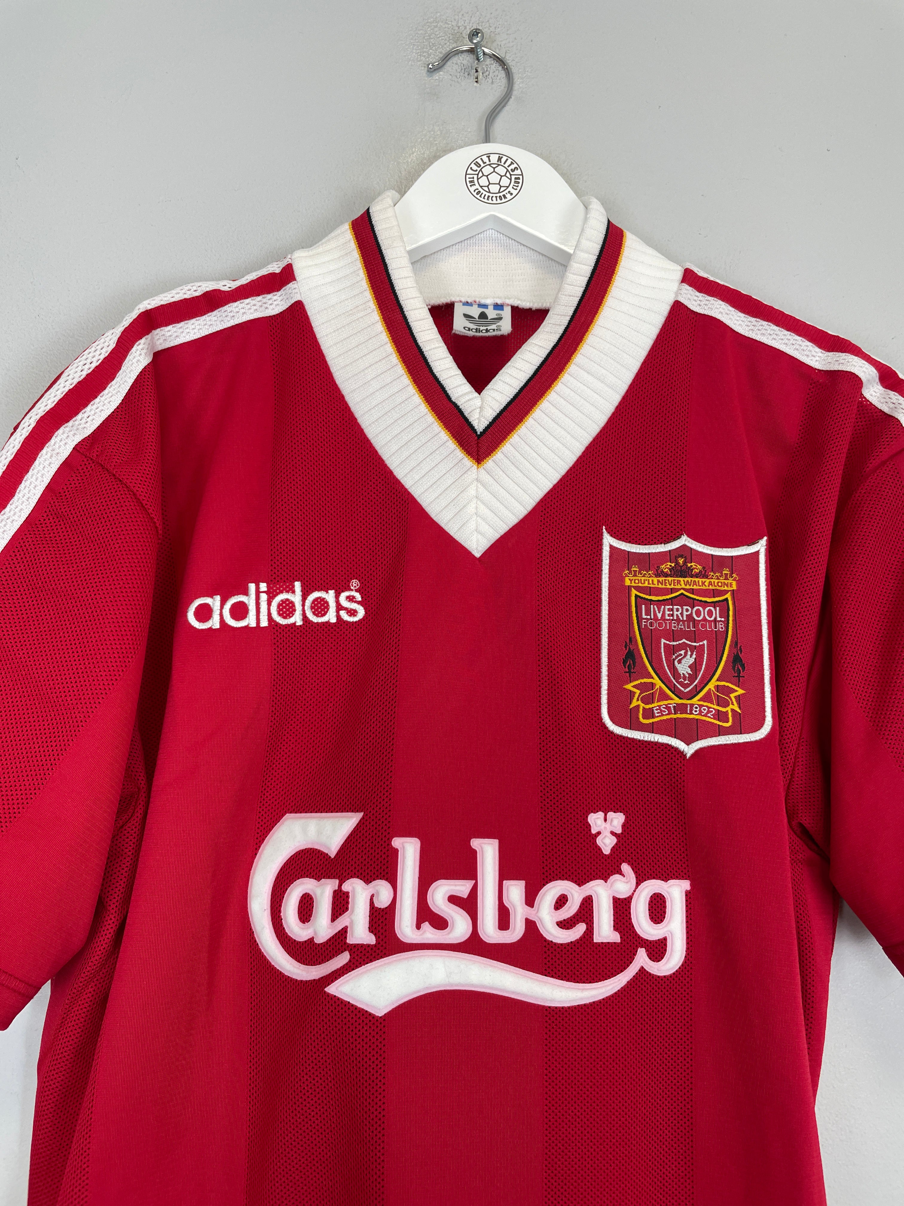 Shop 1995/96 LIVERPOOL *MINT* HOME SHIRT (M) ADIDAS, classic football shirts, vintage football shirts & retro soccer jerseys at Cult Kits