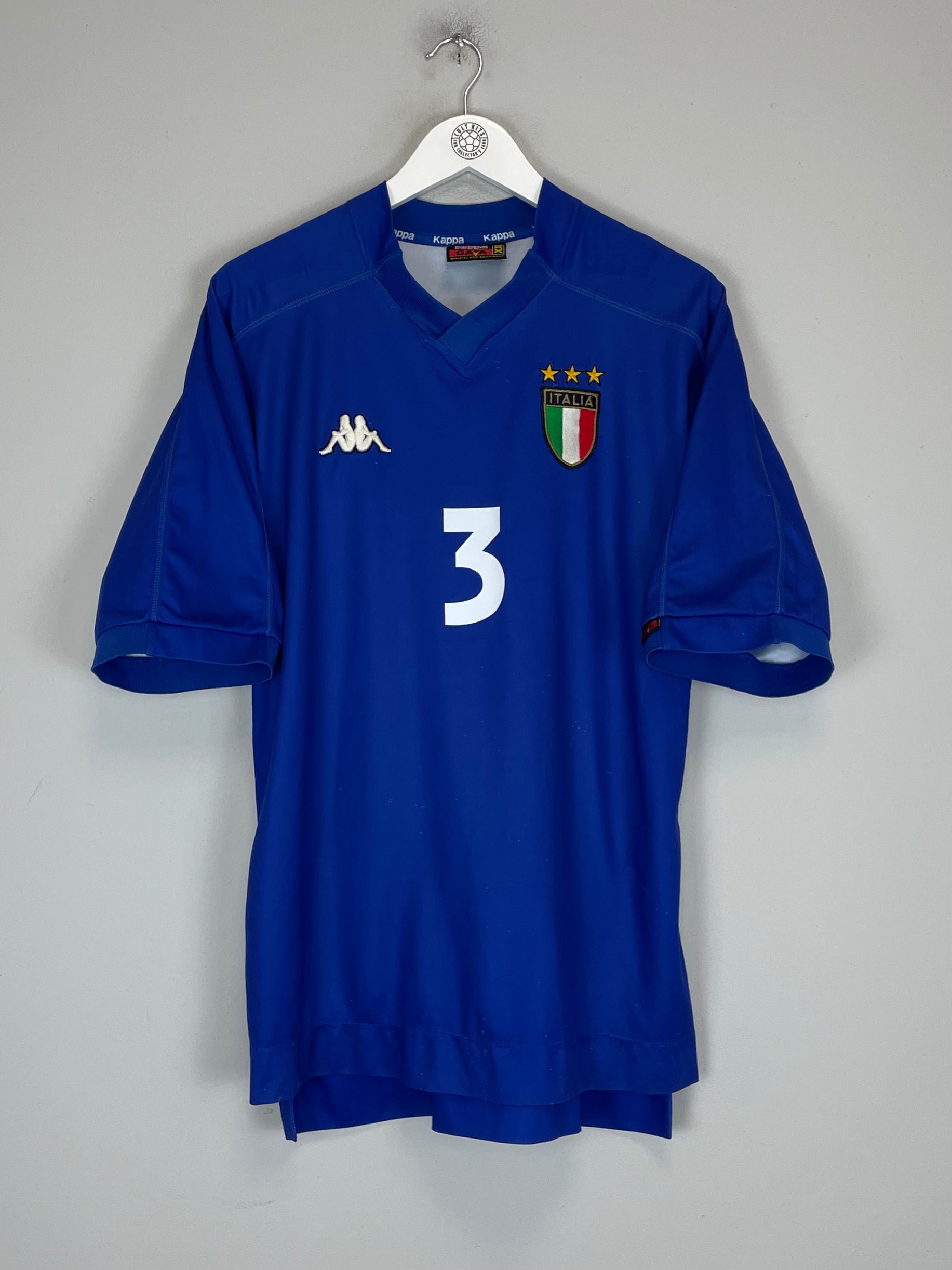 Shop 1998/99 ITALY MALDINI #3 HOME SHIRT (XXL) KAPPA, classic football shirts, vintage football shirts & retro soccer jerseys at Cult Kits