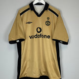 Shop 2001/02 MANCHESTER UNITED VERON #4 *CENTENARY* AWAY/THIRD SHIRT (XXL) UMBRO, classic football shirts, vintage football shirts & retro soccer jerseys at Cult Kits